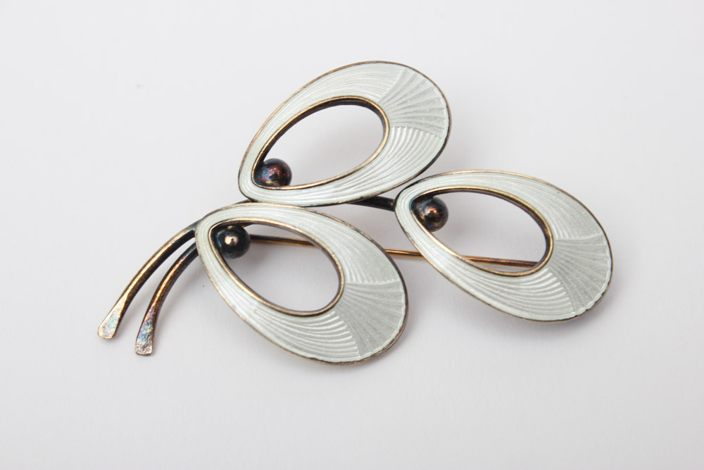 Sterling Silver White Enamel Jewelry Including Jemax of Denmark