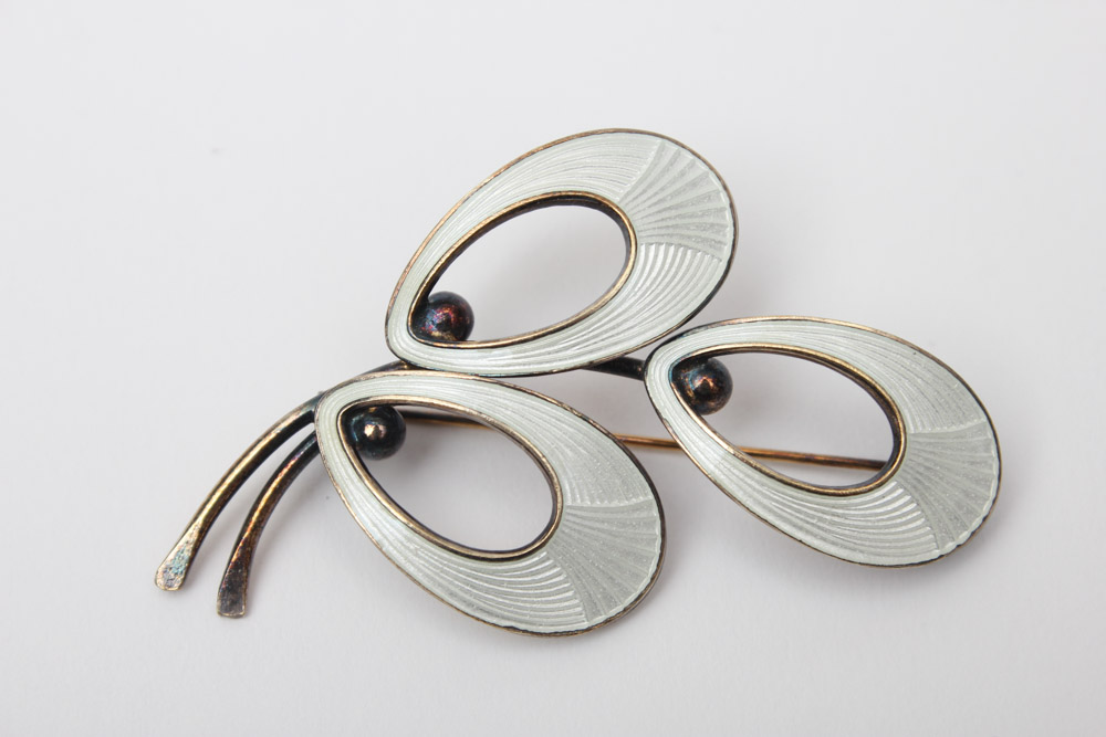 Sterling Silver White Enamel Jewelry Including Jemax of Denmark