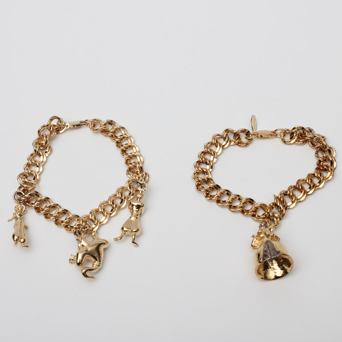 Gold Plate Over Sterling Silver Disney Charm Bracelets