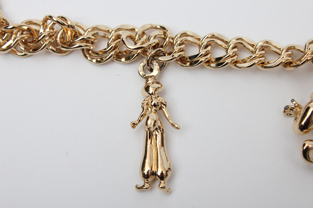 Gold Plate Over Sterling Silver Disney Charm Bracelets