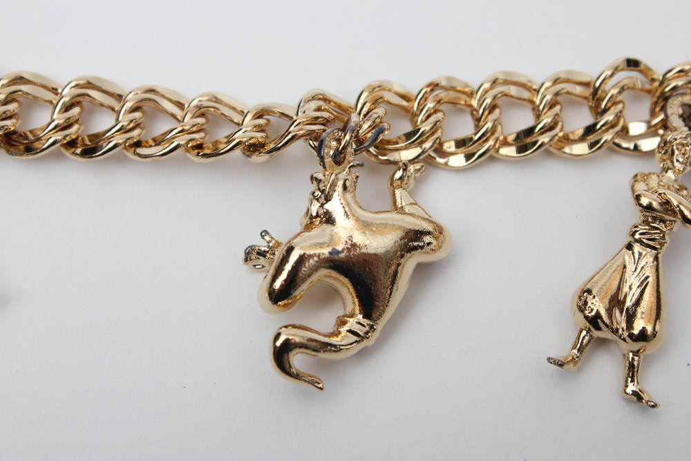 Gold Plate Over Sterling Silver Disney Charm Bracelets