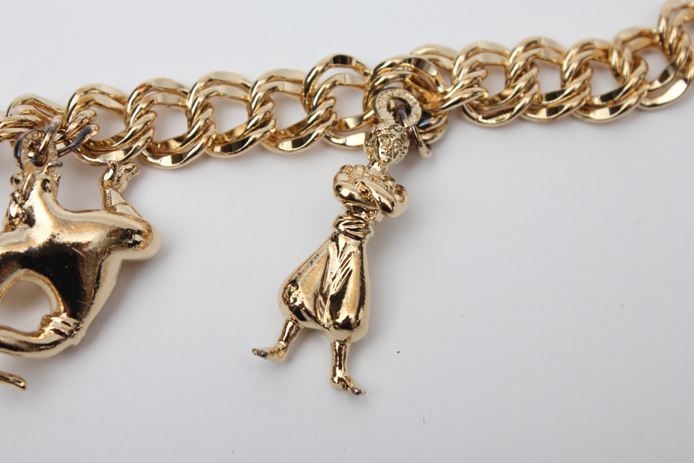 Gold Plate Over Sterling Silver Disney Charm Bracelets