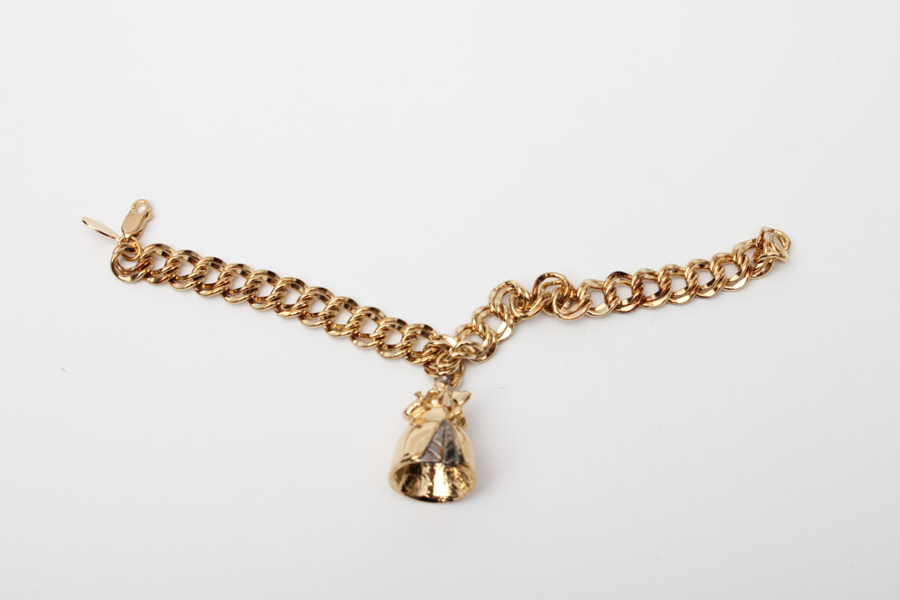 Gold Plate Over Sterling Silver Disney Charm Bracelets