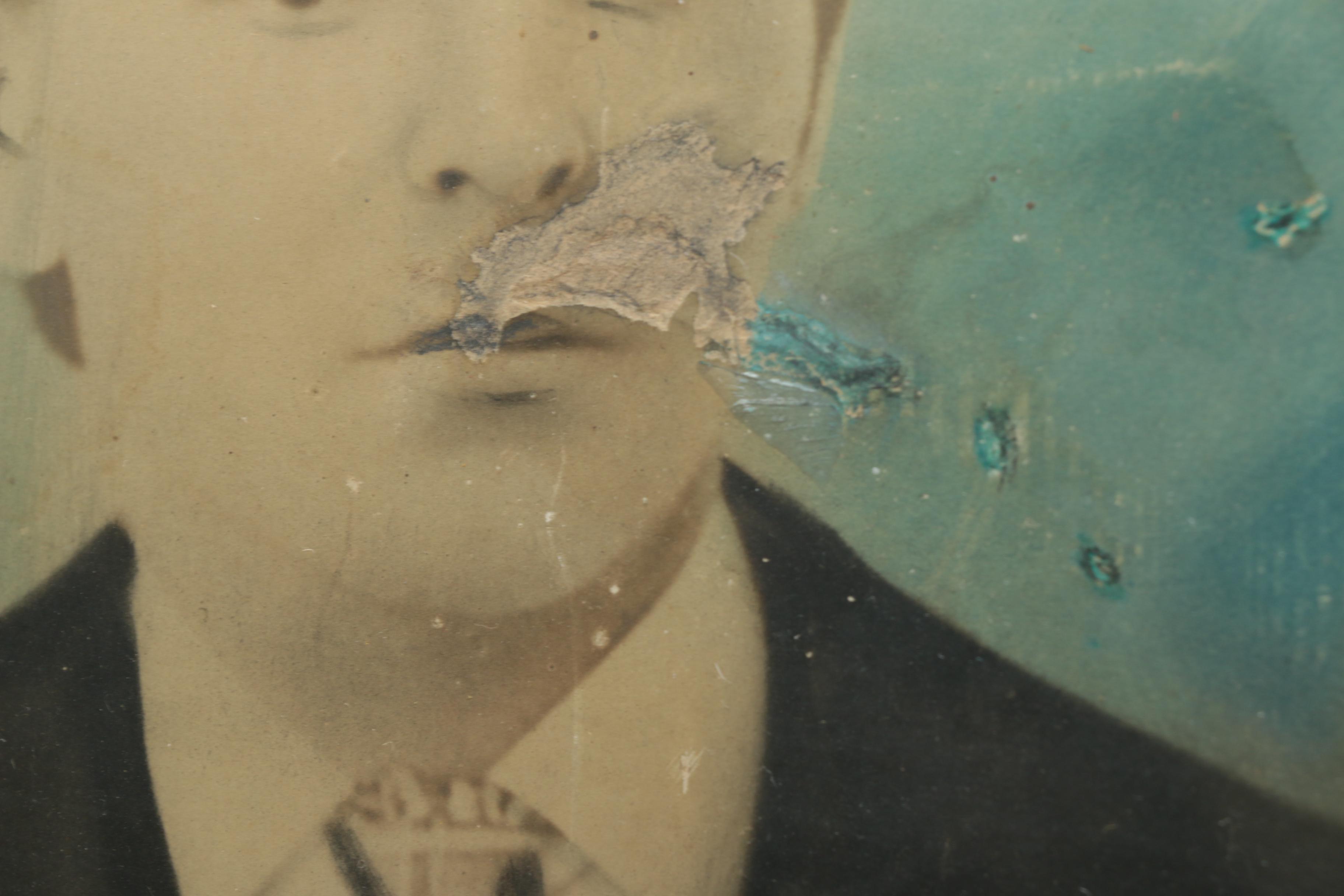 Antique Photogravure With Hand Colored Crayon Detail