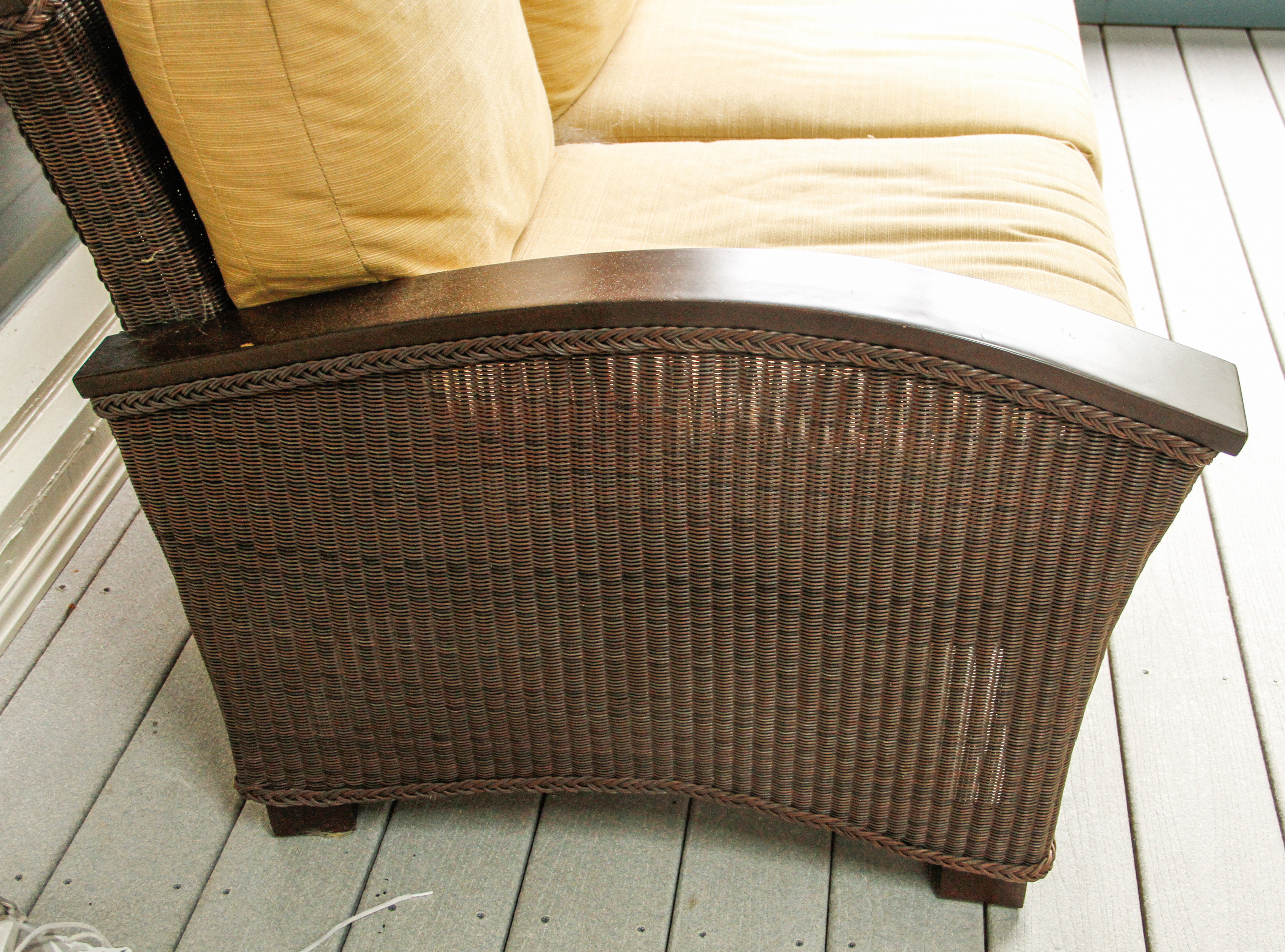 Outdoor Wicker Three Seat Sofa