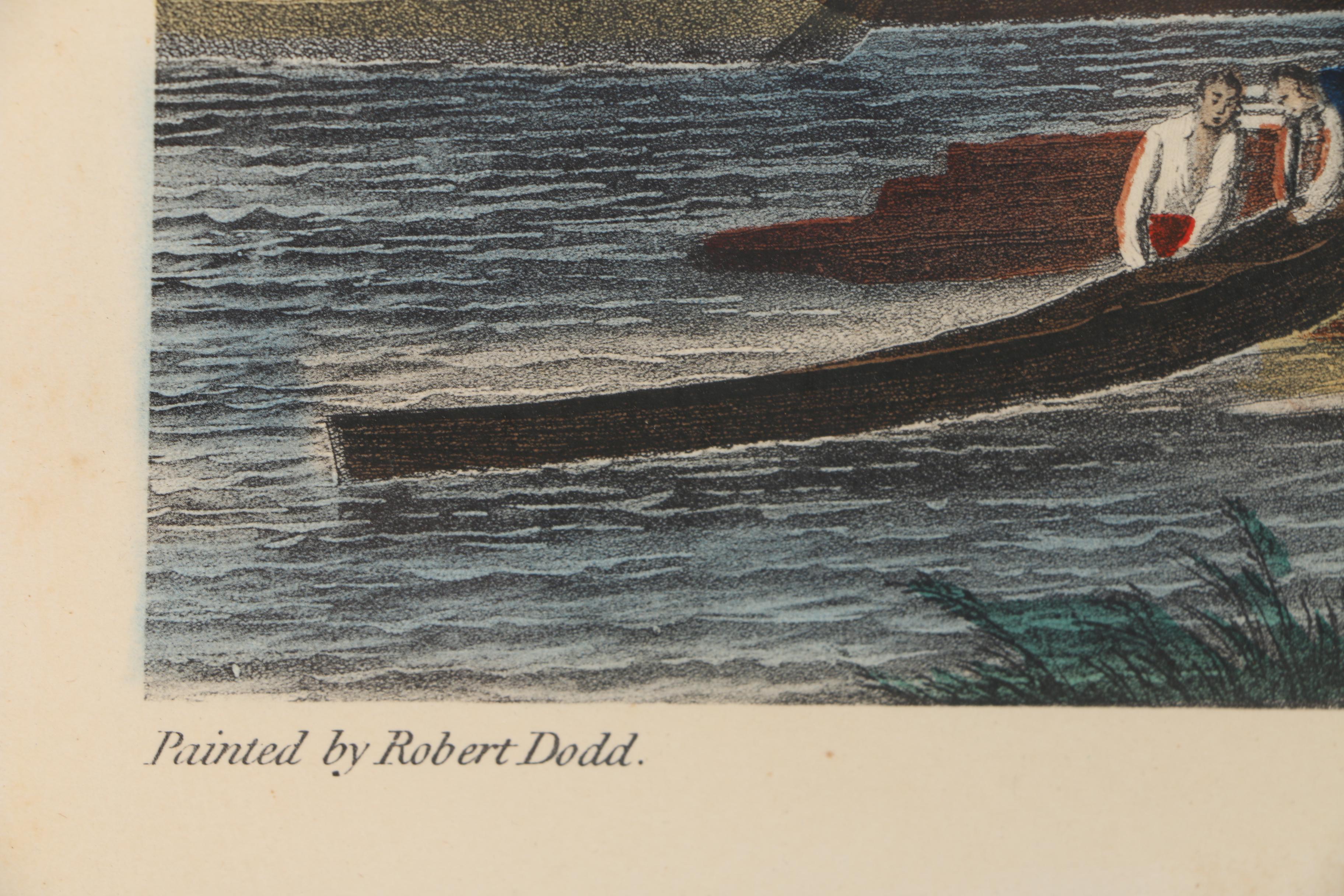 Robert Dodd Hand Colored Lithograph "View of the River & Shipping at Simehoute"