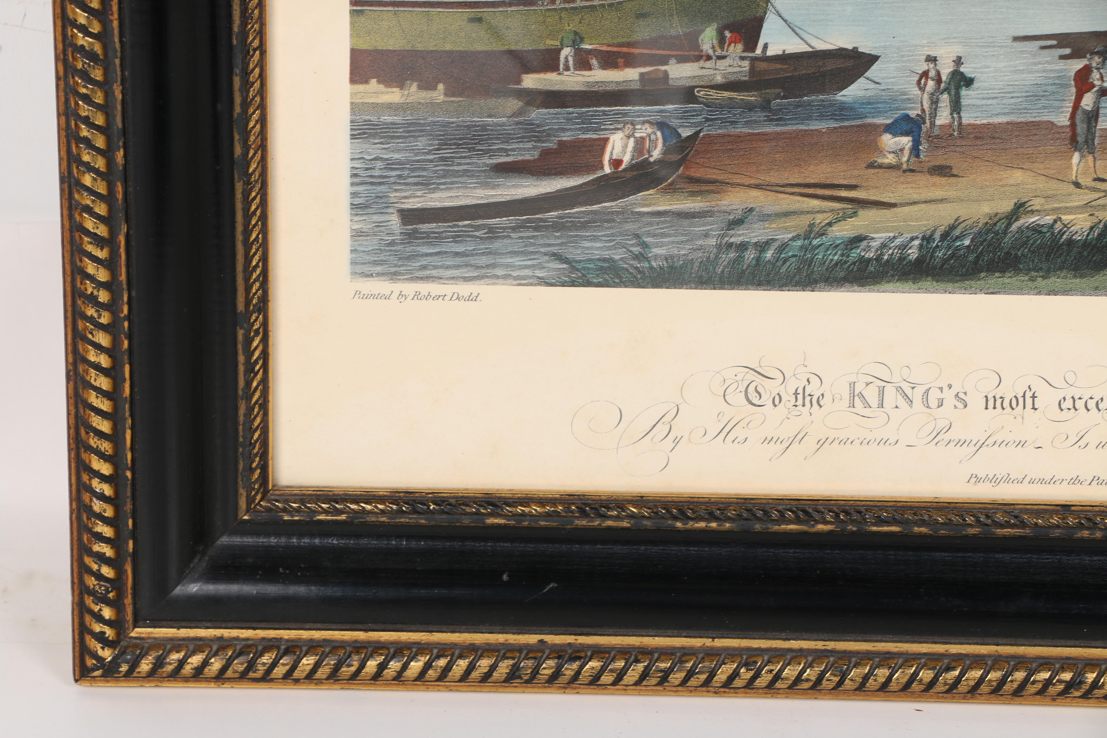 Robert Dodd Hand Colored Lithograph "View of the River & Shipping at Simehoute"