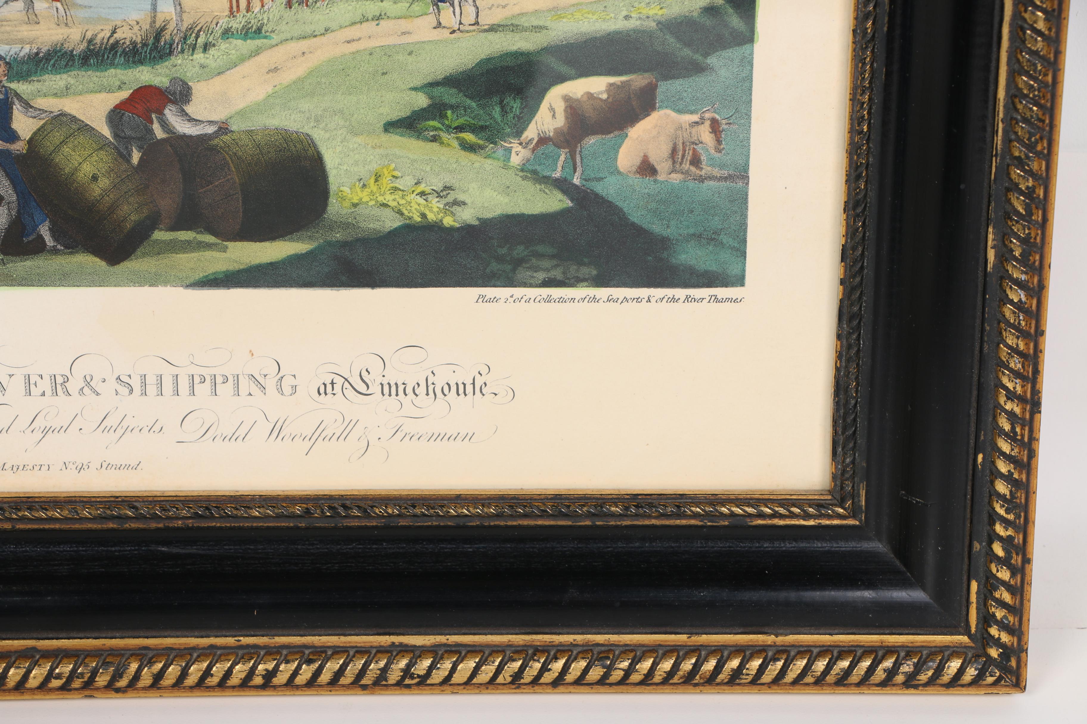 Robert Dodd Hand Colored Lithograph "View of the River & Shipping at Simehoute"