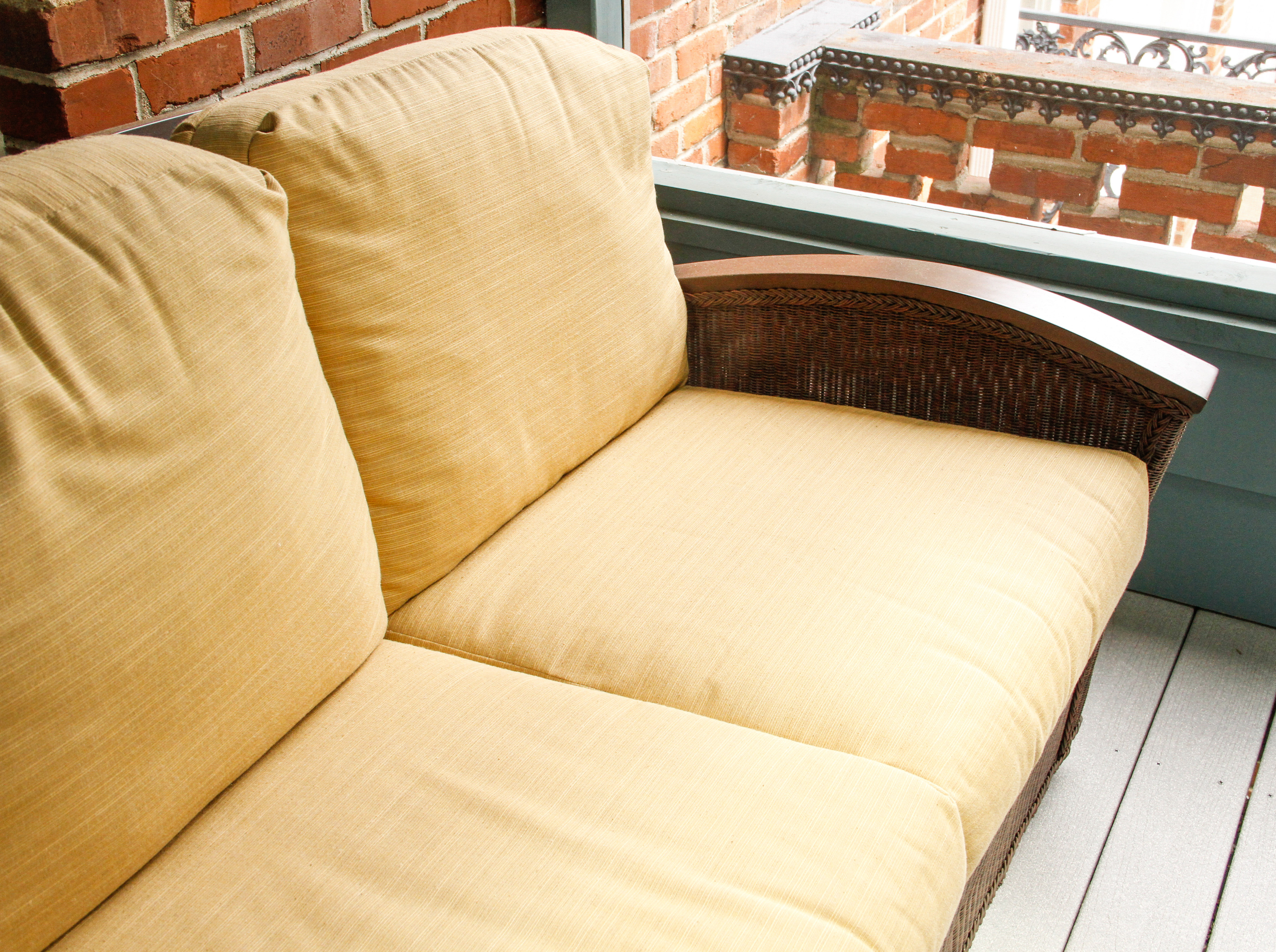 Outdoor Wicker Three Seat Sofa