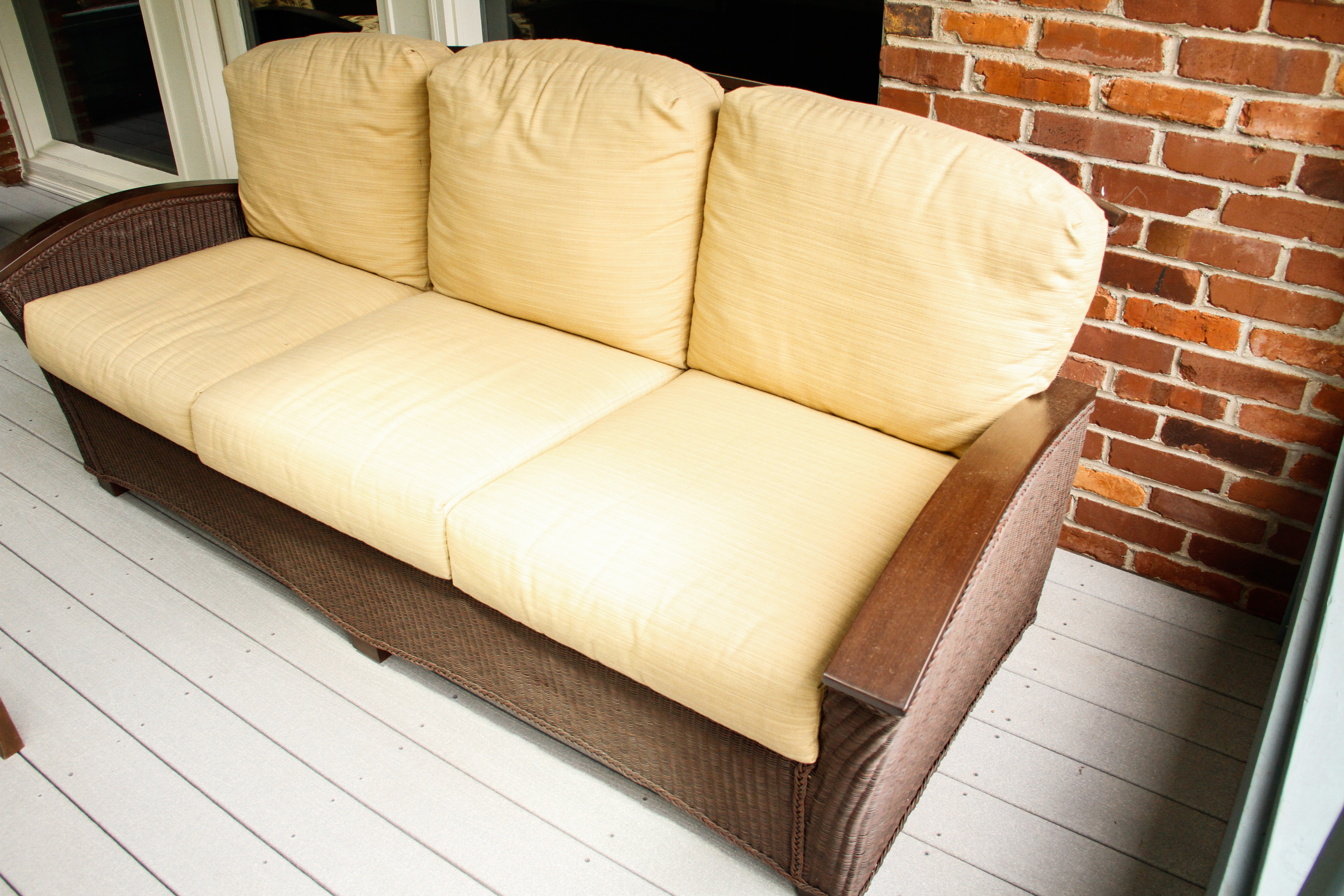 Outdoor Wicker Three Seat Sofa