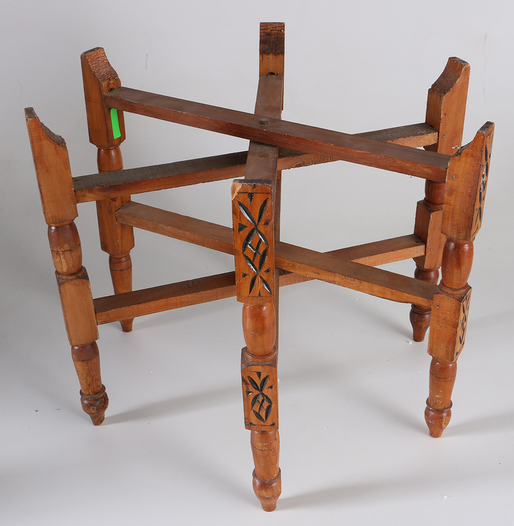 Vintage Oak Gate Leg Table With Brass Top