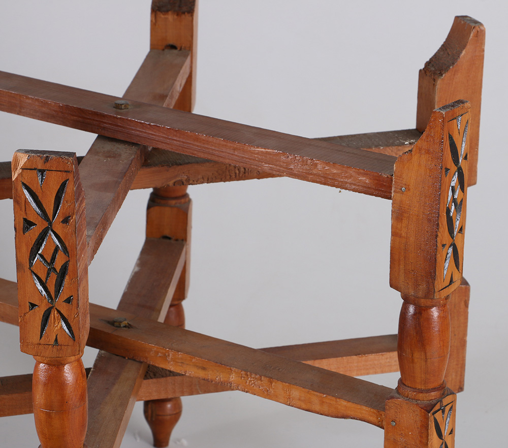 Vintage Oak Gate Leg Table With Brass Top