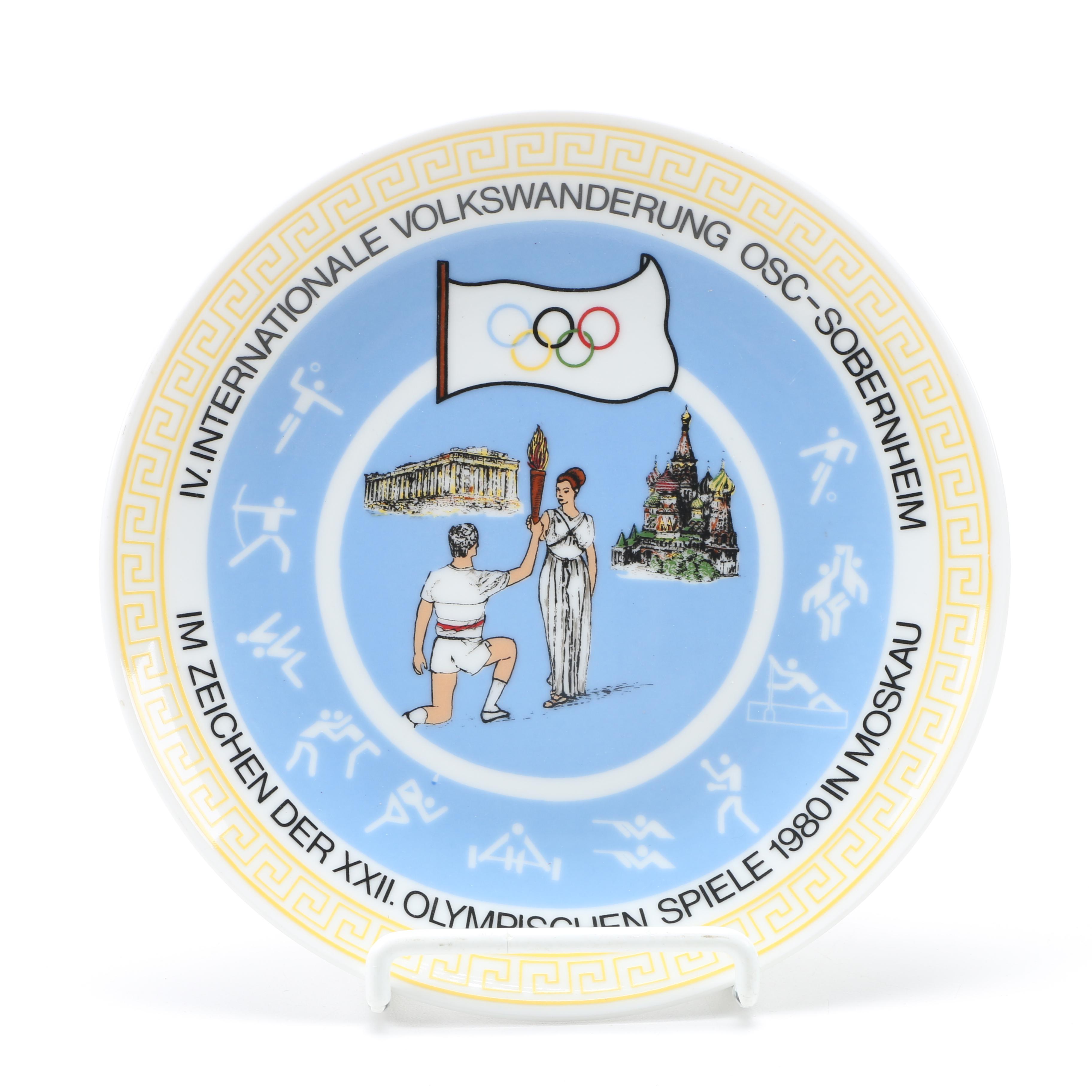 Scherzer 1980 Olympics Commemorative Plate