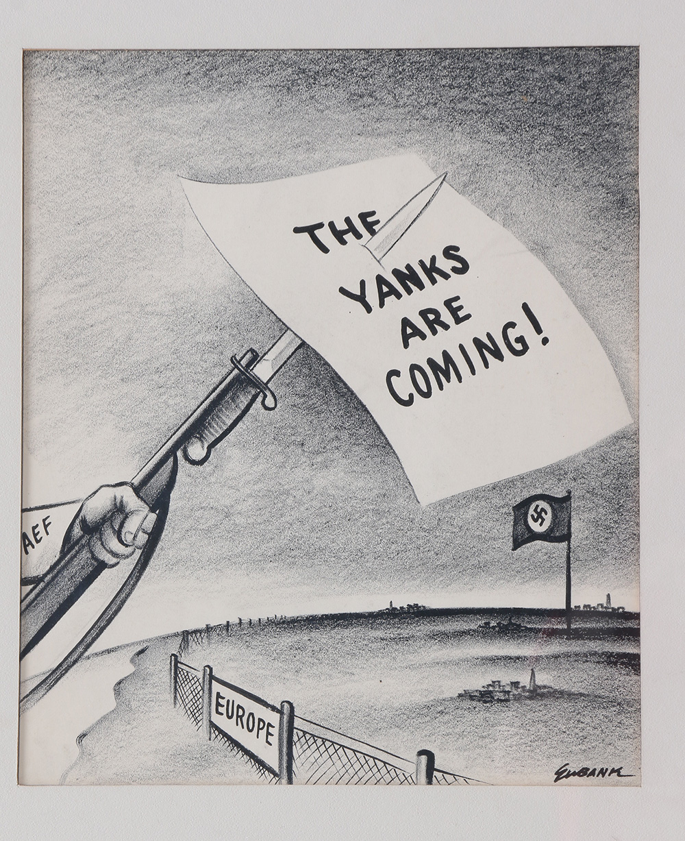 World War II Political Cartoon Lithograph Poster