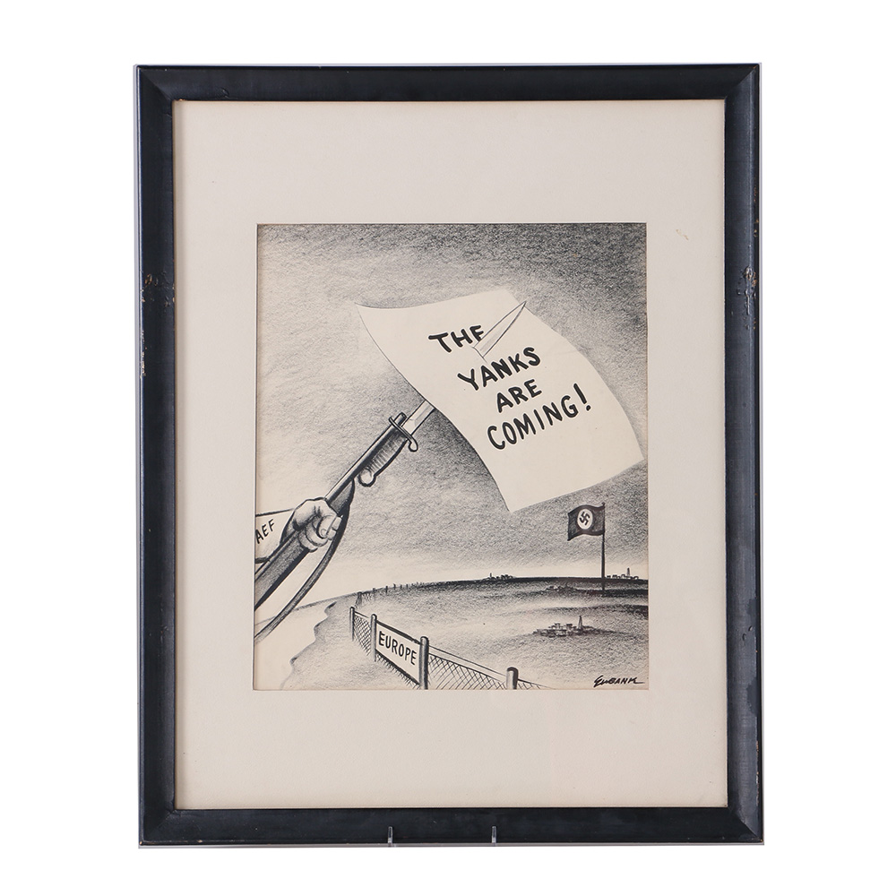 World War II Political Cartoon Lithograph Poster