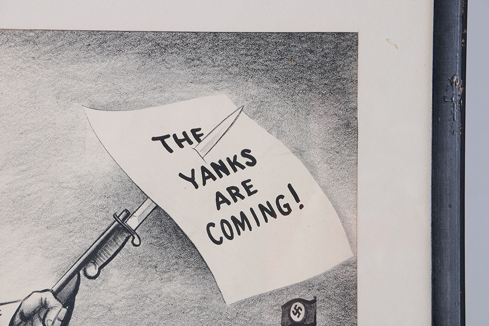 World War II Political Cartoon Lithograph Poster