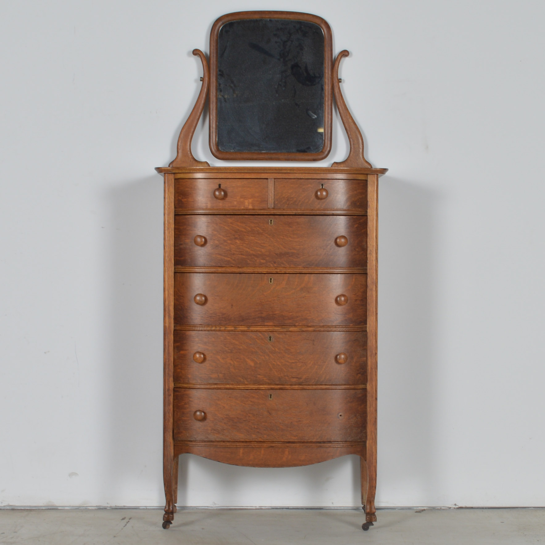 Vintage Tiger Oak Dresser with Mirror