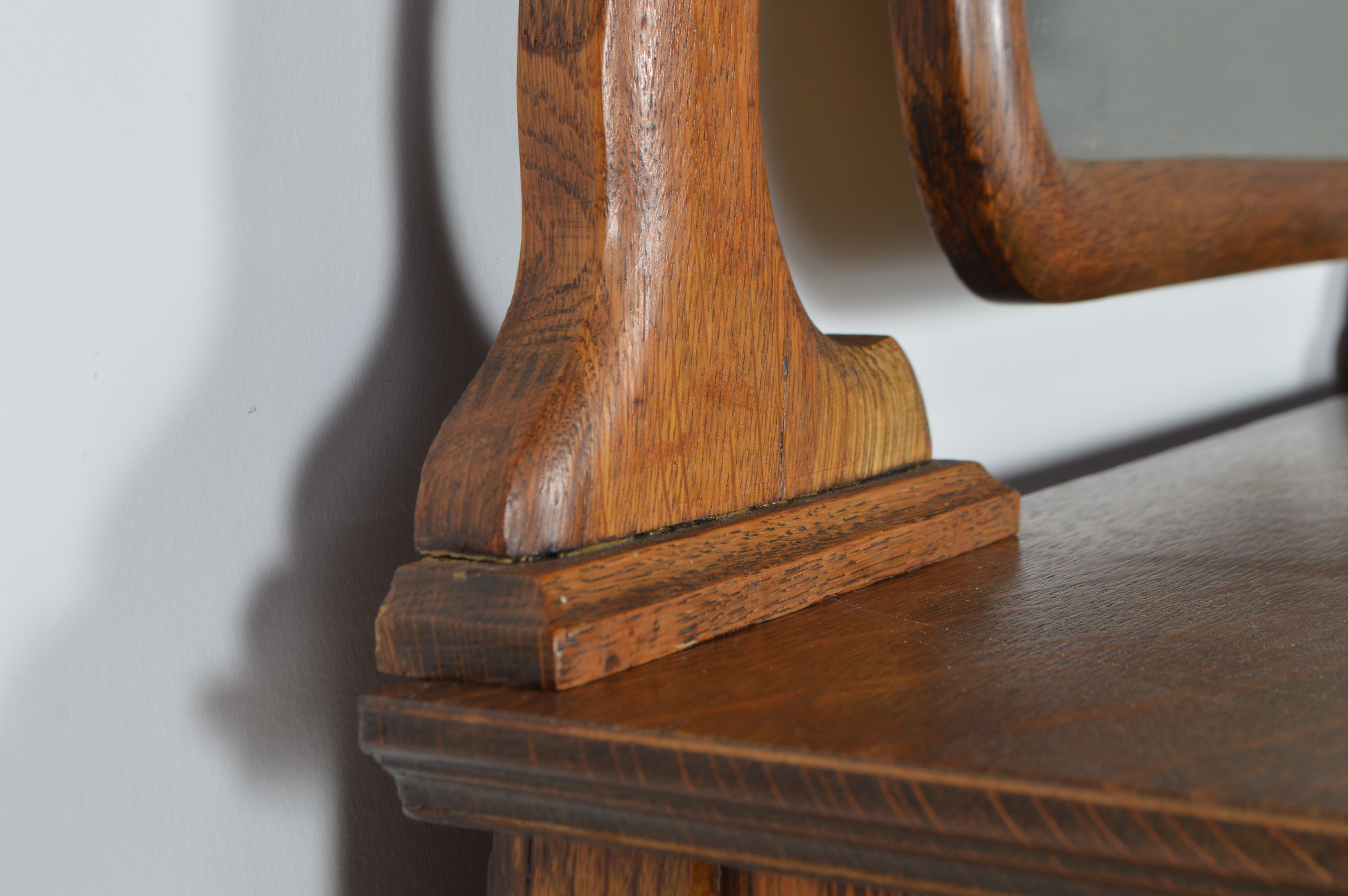 Vintage Tiger Oak Dresser with Mirror