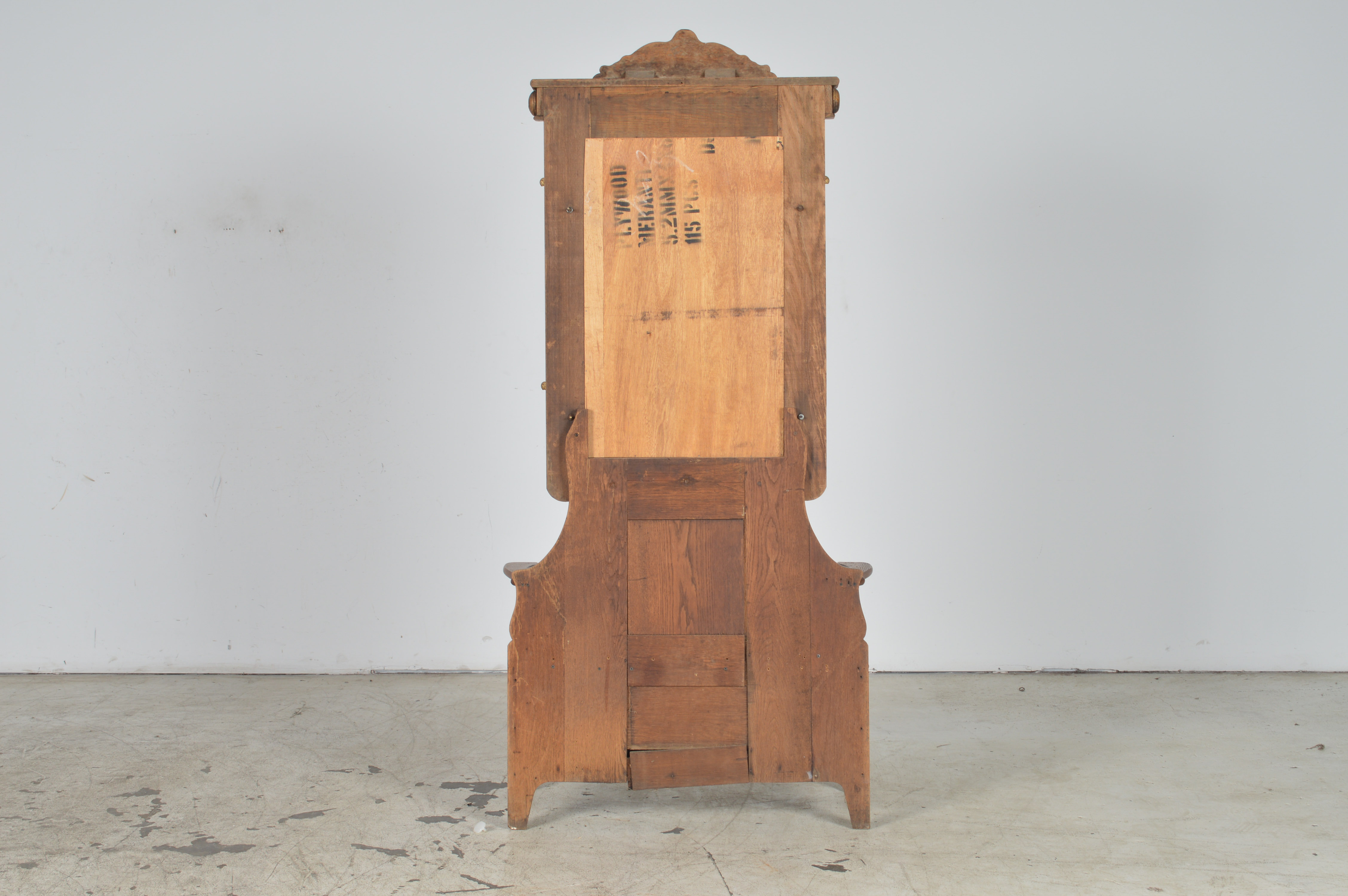 Vintage Oak Hall Tree with Storage Bench