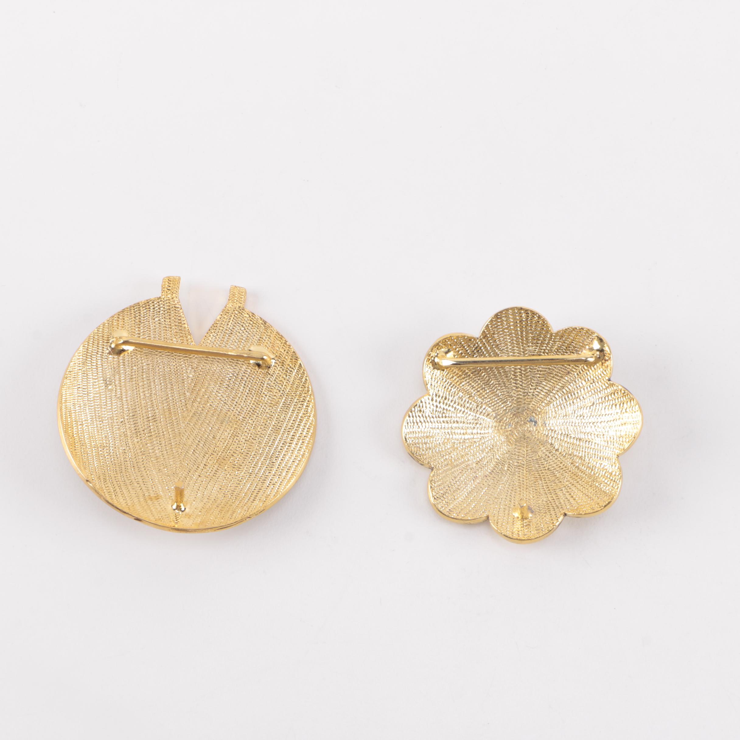 Gold-Tone Costume Jewelry Including Belt Buckles