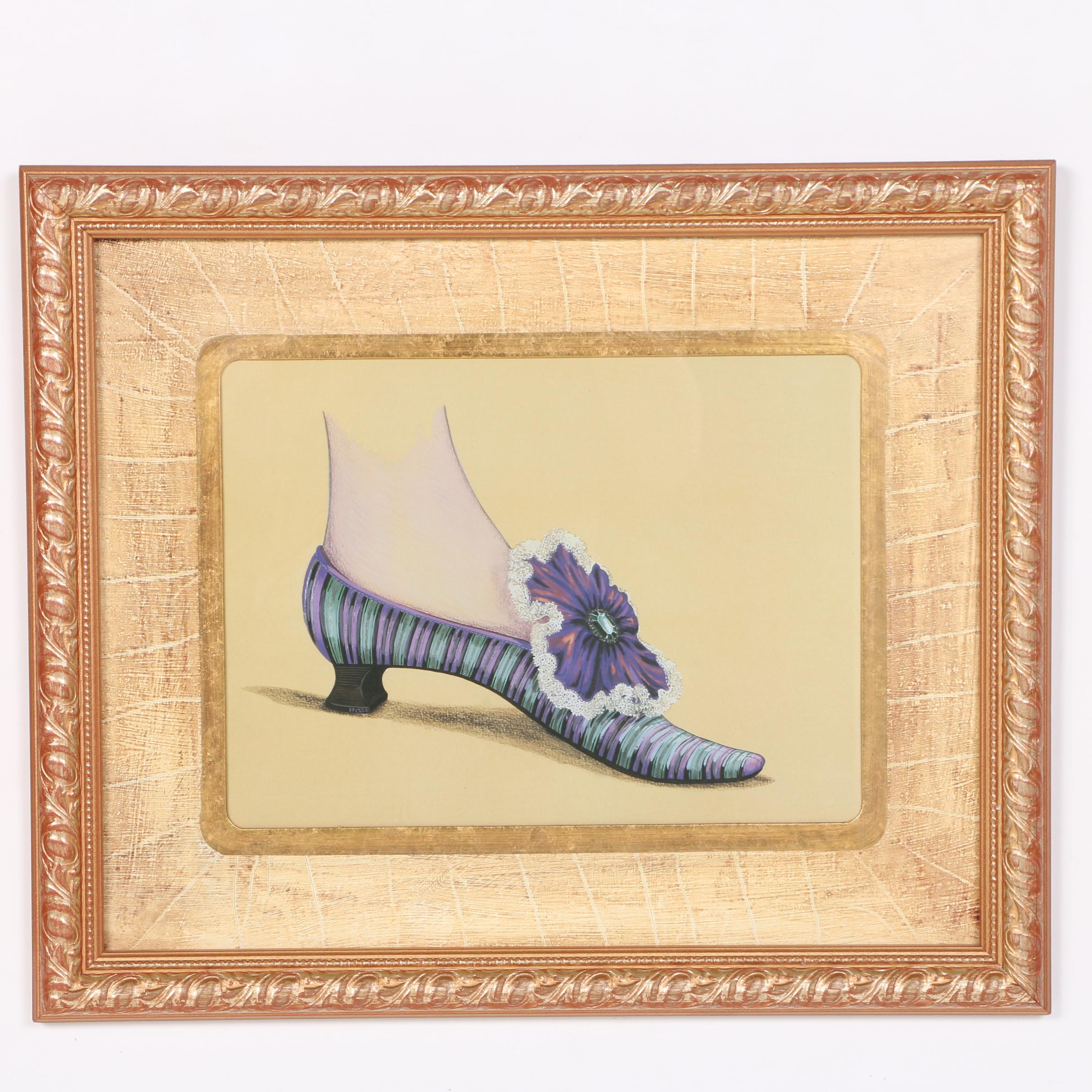 Fiona Saunders Offset Lithographs of Fashionable Footwear