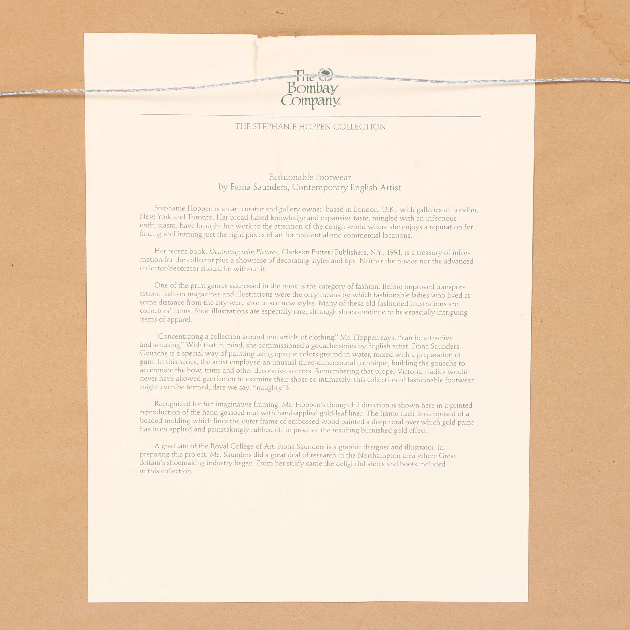 Fiona Saunders Offset Lithographs of Fashionable Footwear