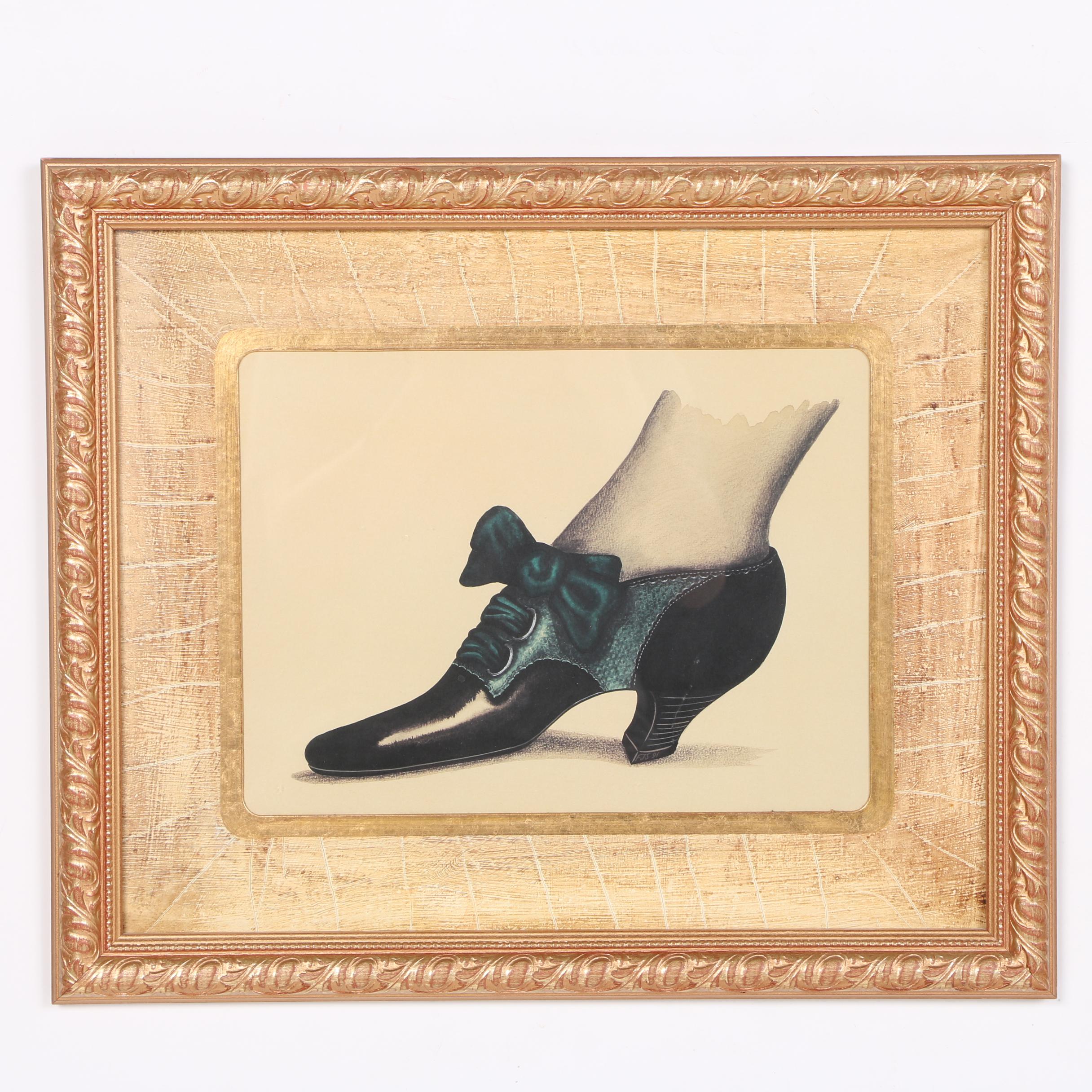 Fiona Saunders Offset Lithographs of Fashionable Footwear
