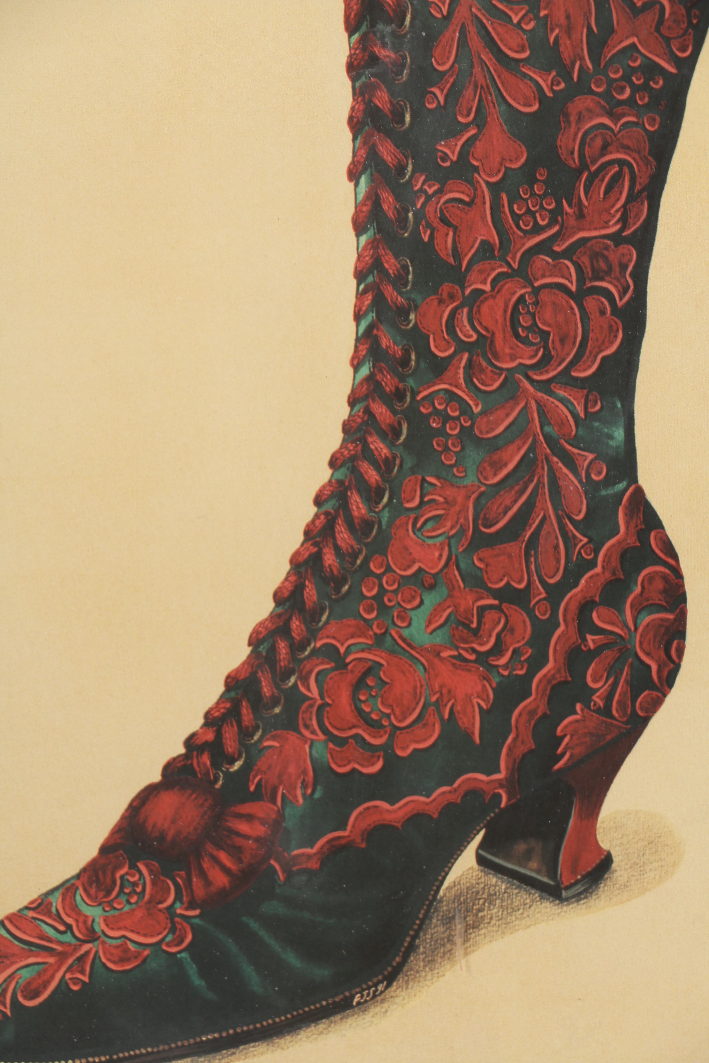 Fiona Saunders Offset Lithographs of Fashionable Footwear