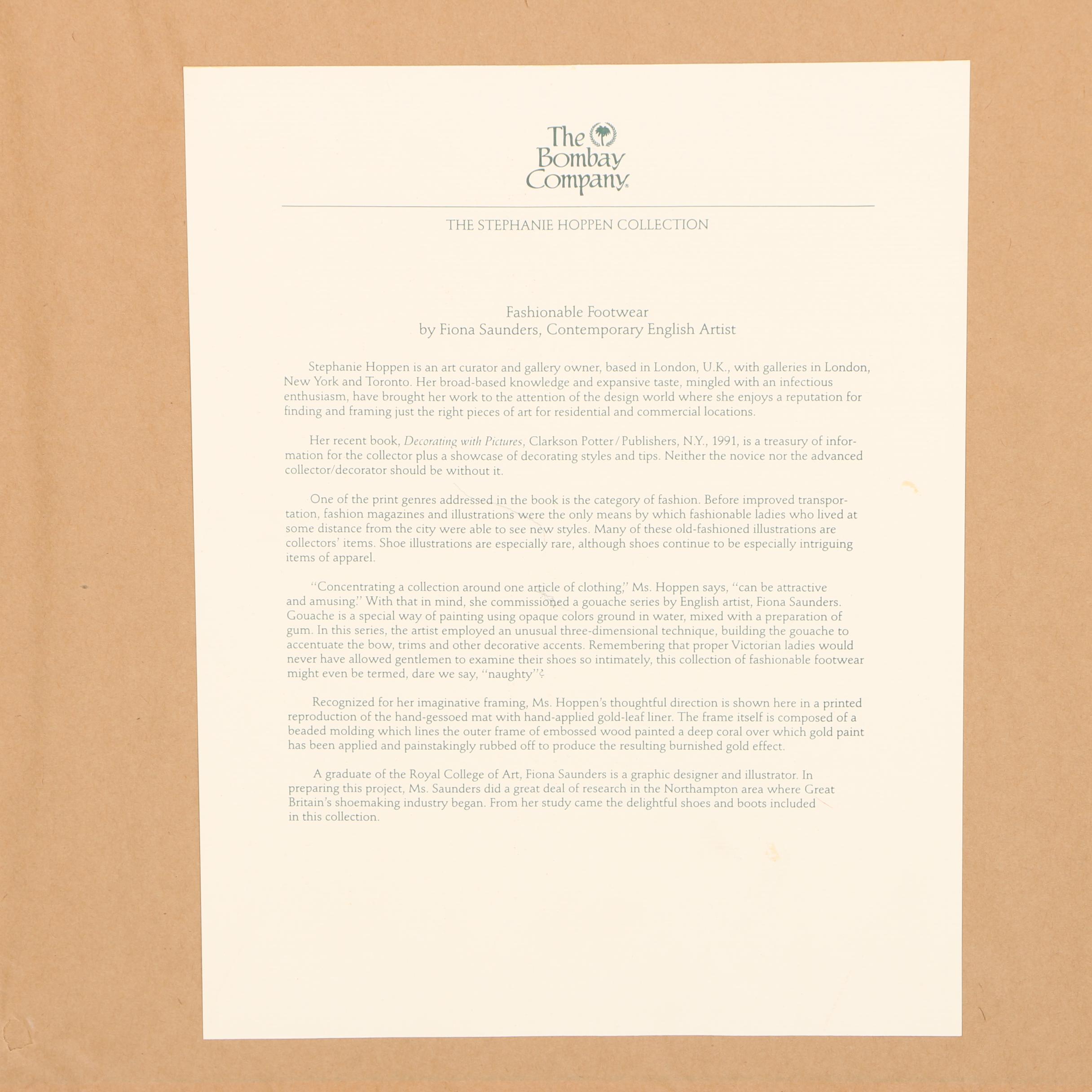 Fiona Saunders Offset Lithographs of Fashionable Footwear