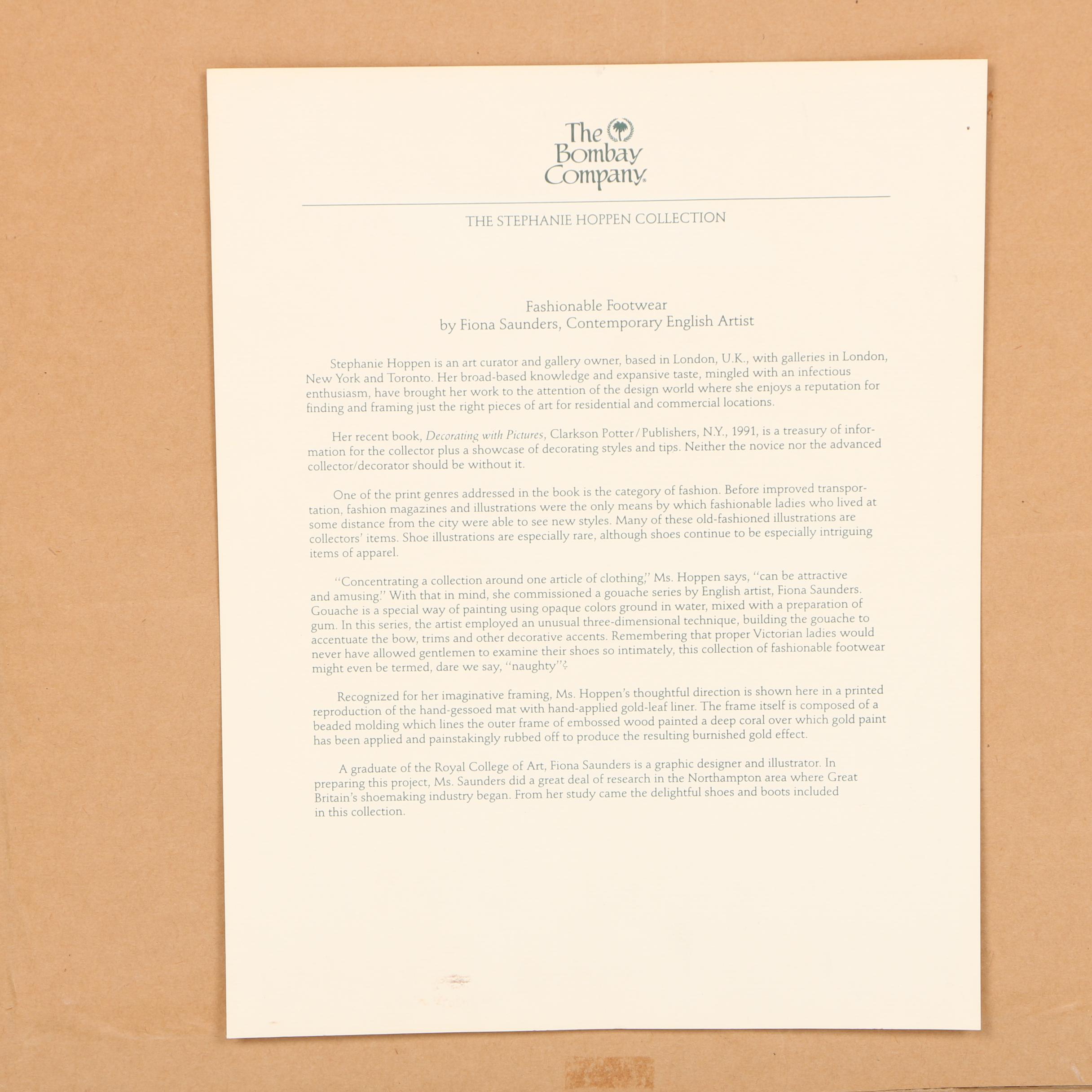 Fiona Saunders Offset Lithographs of Fashionable Footwear