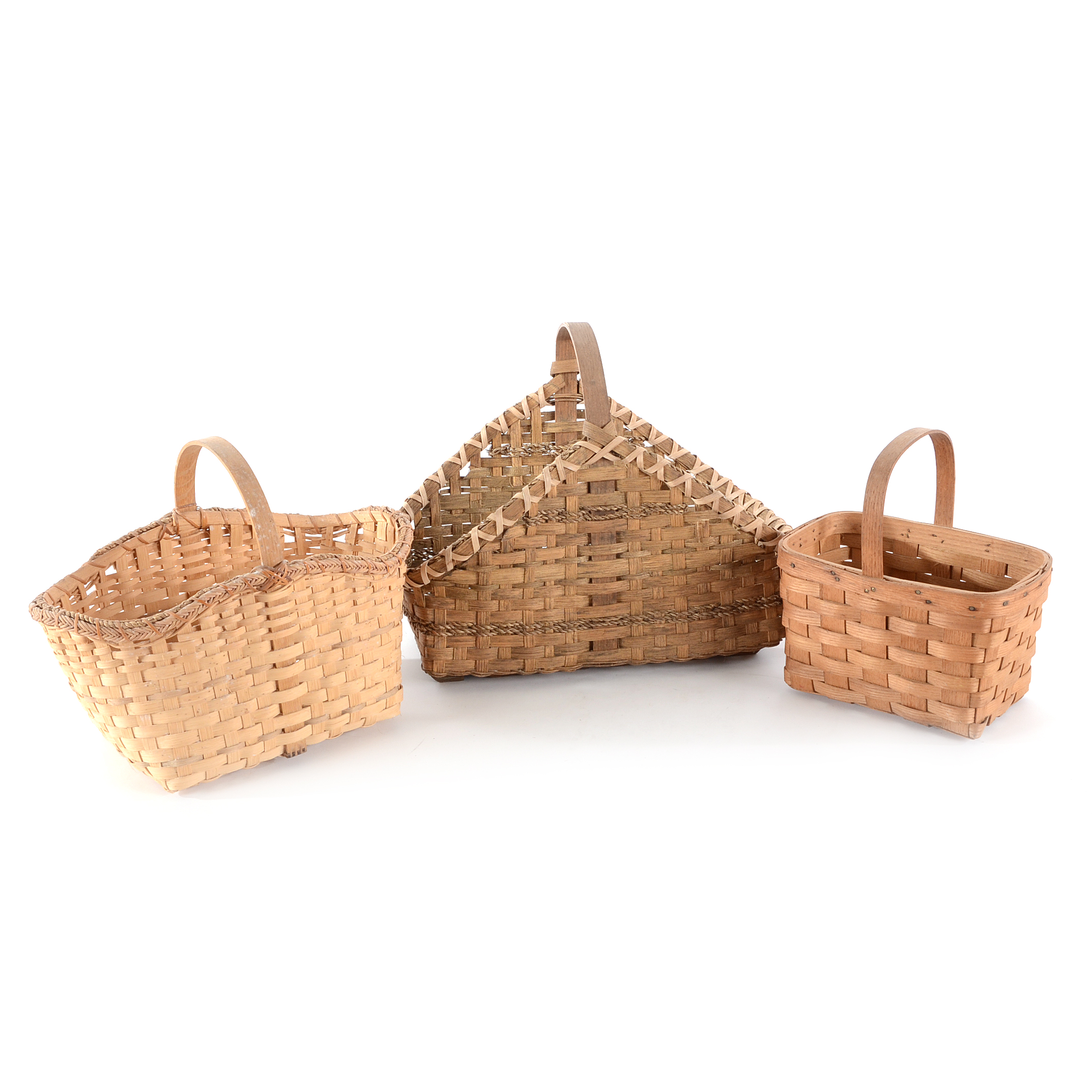 Three Hand Woven Baskets