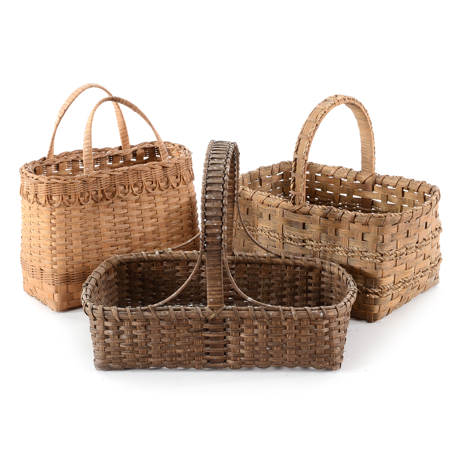 Three Hand Woven Baskets