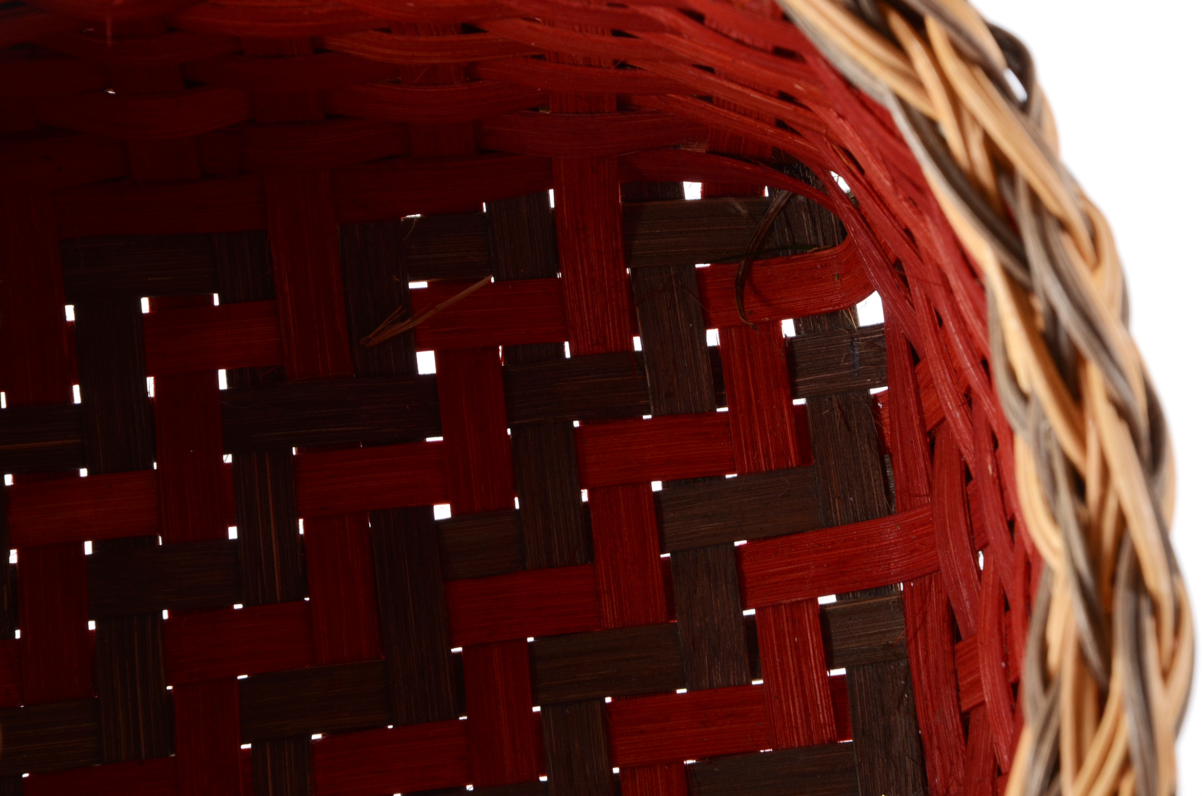 Two Hand Woven Baskets with Painted Detail