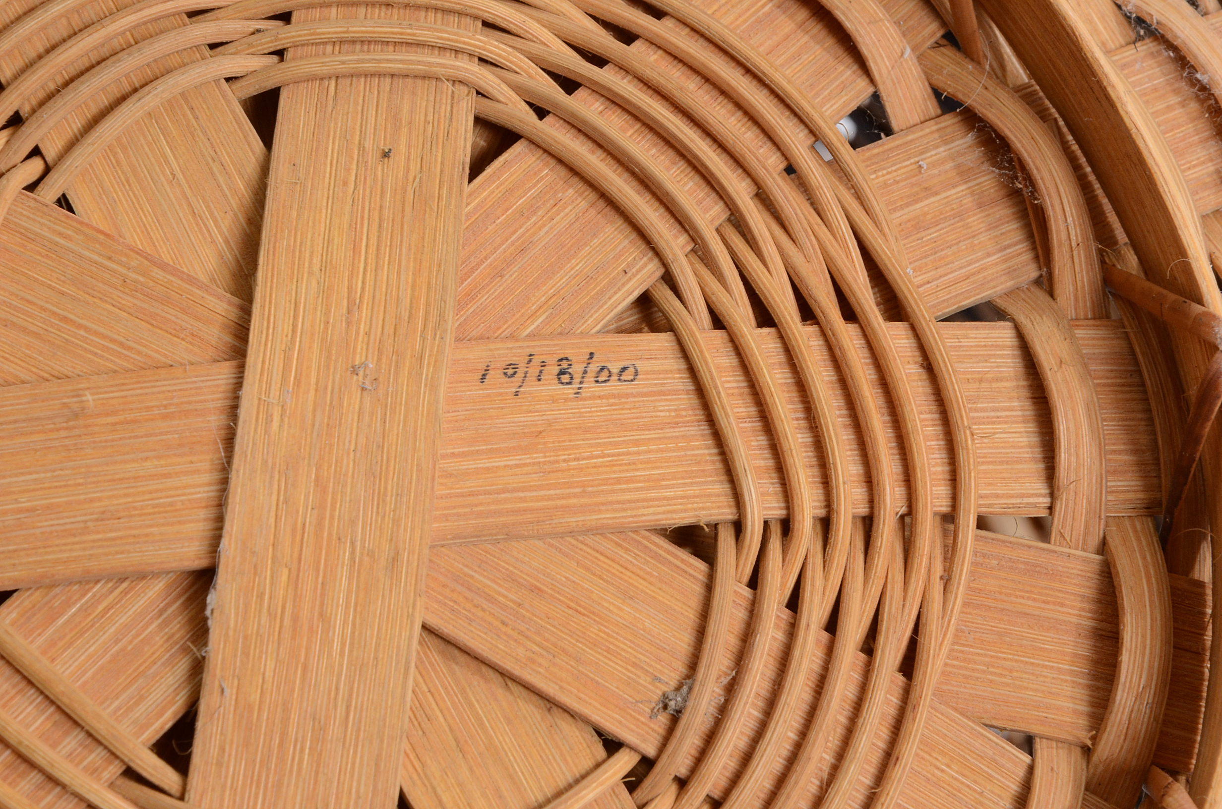 Two Hand Woven Baskets with Painted Detail