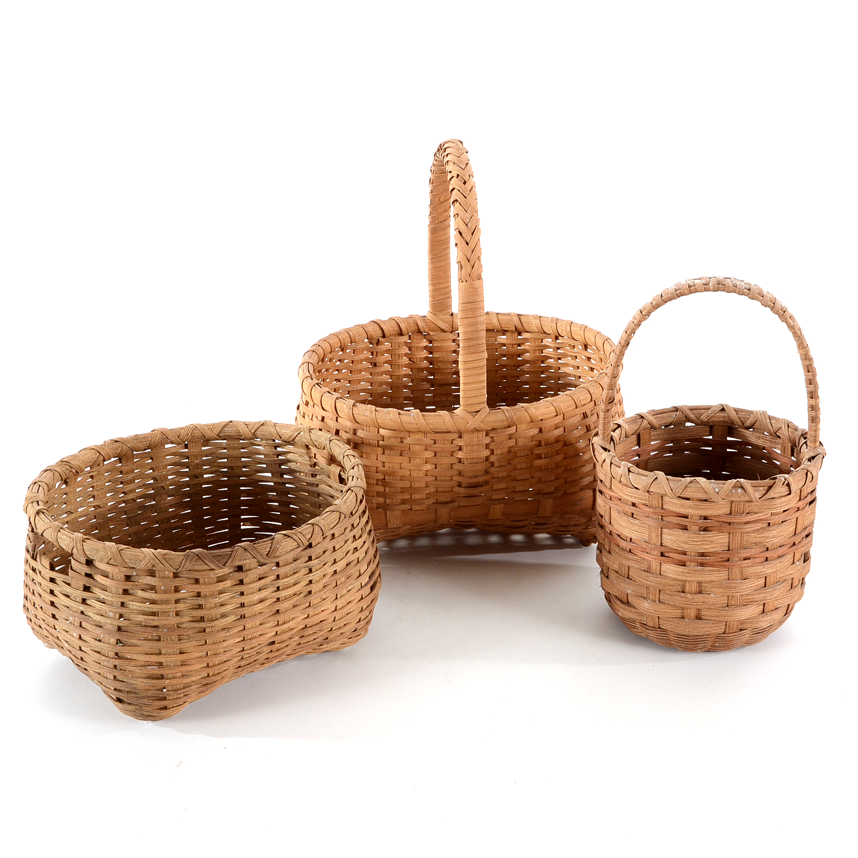 Collection of Three Hand Woven Baskets