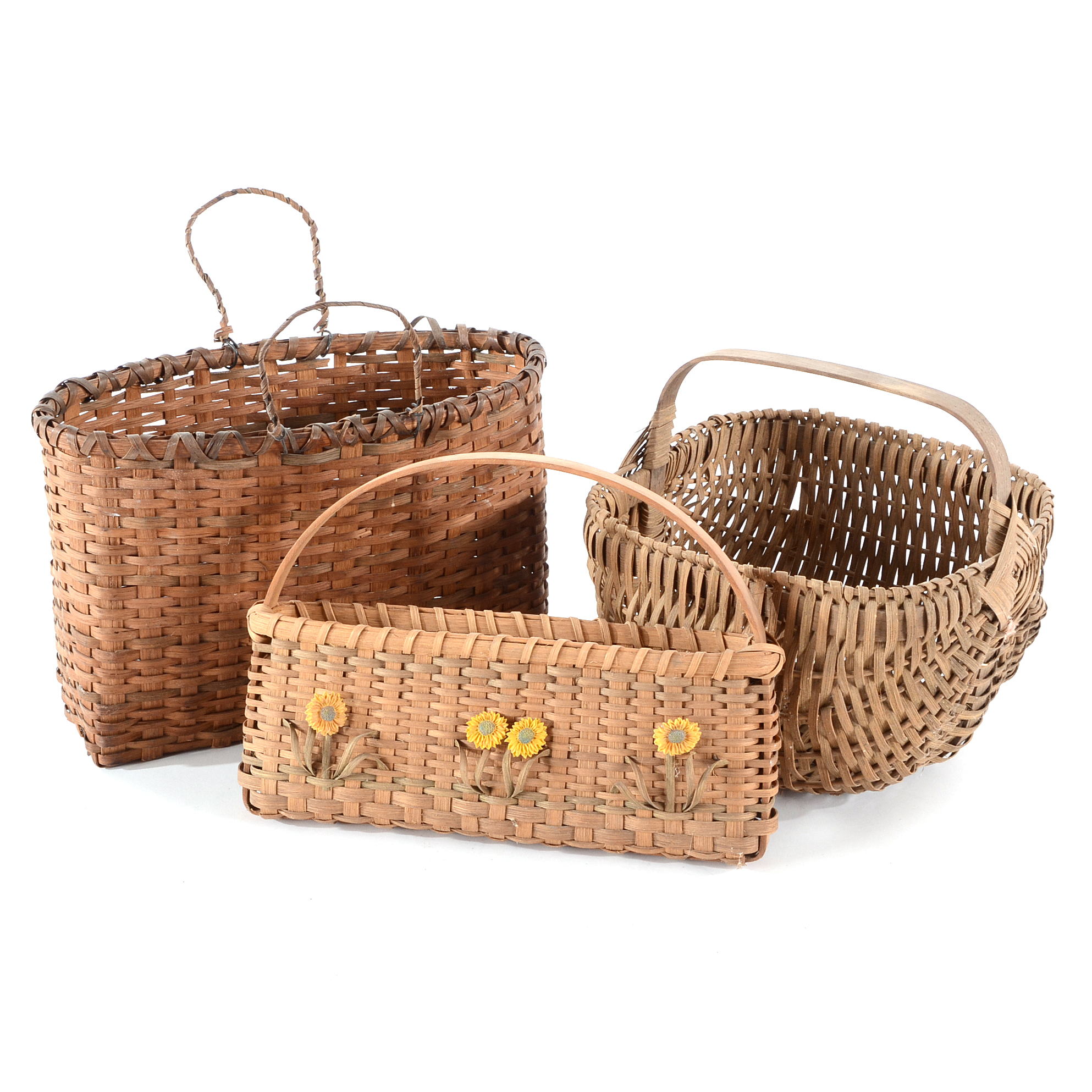 Group of Three Hand Woven Baskets