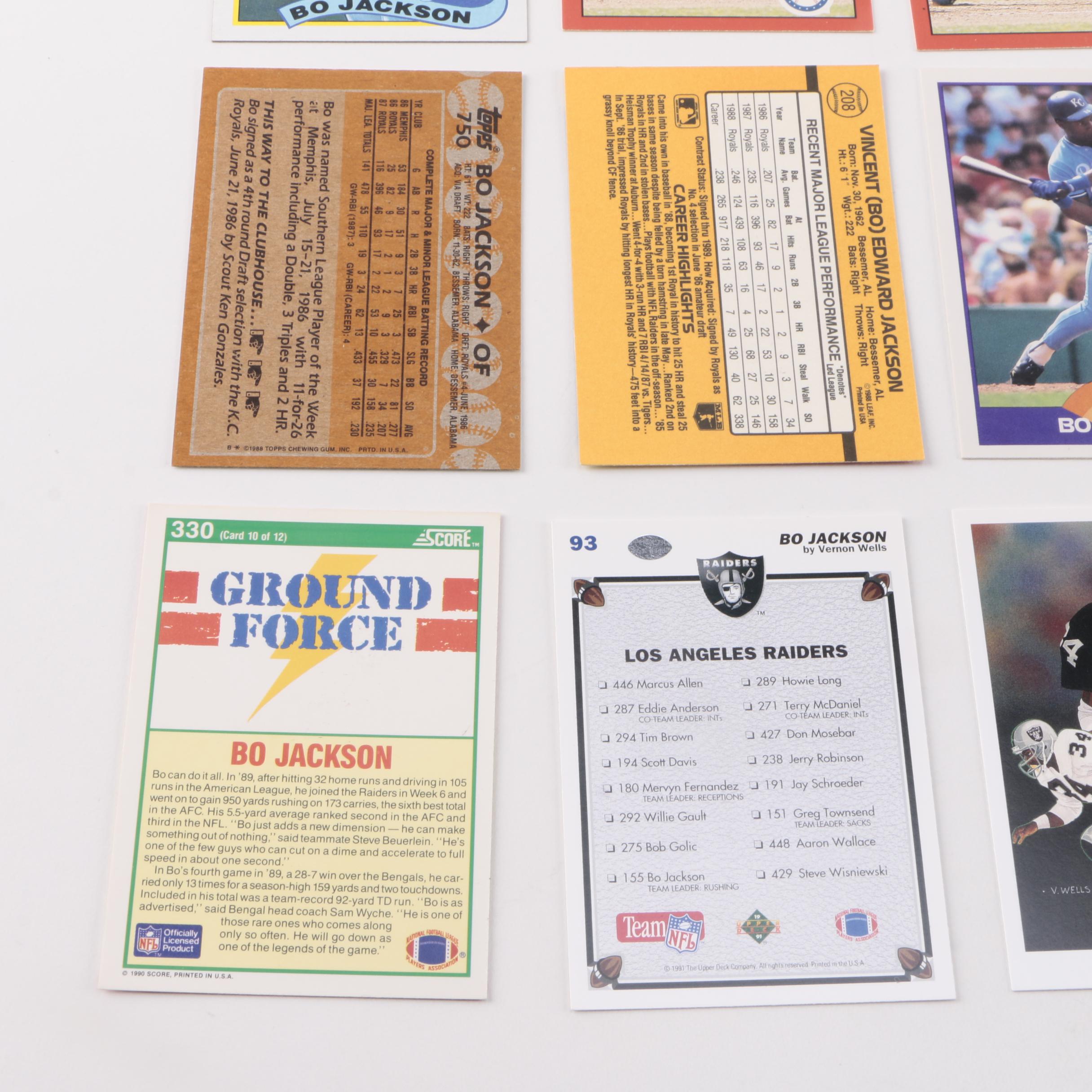 Bo Jackson Baseball and Football Cards