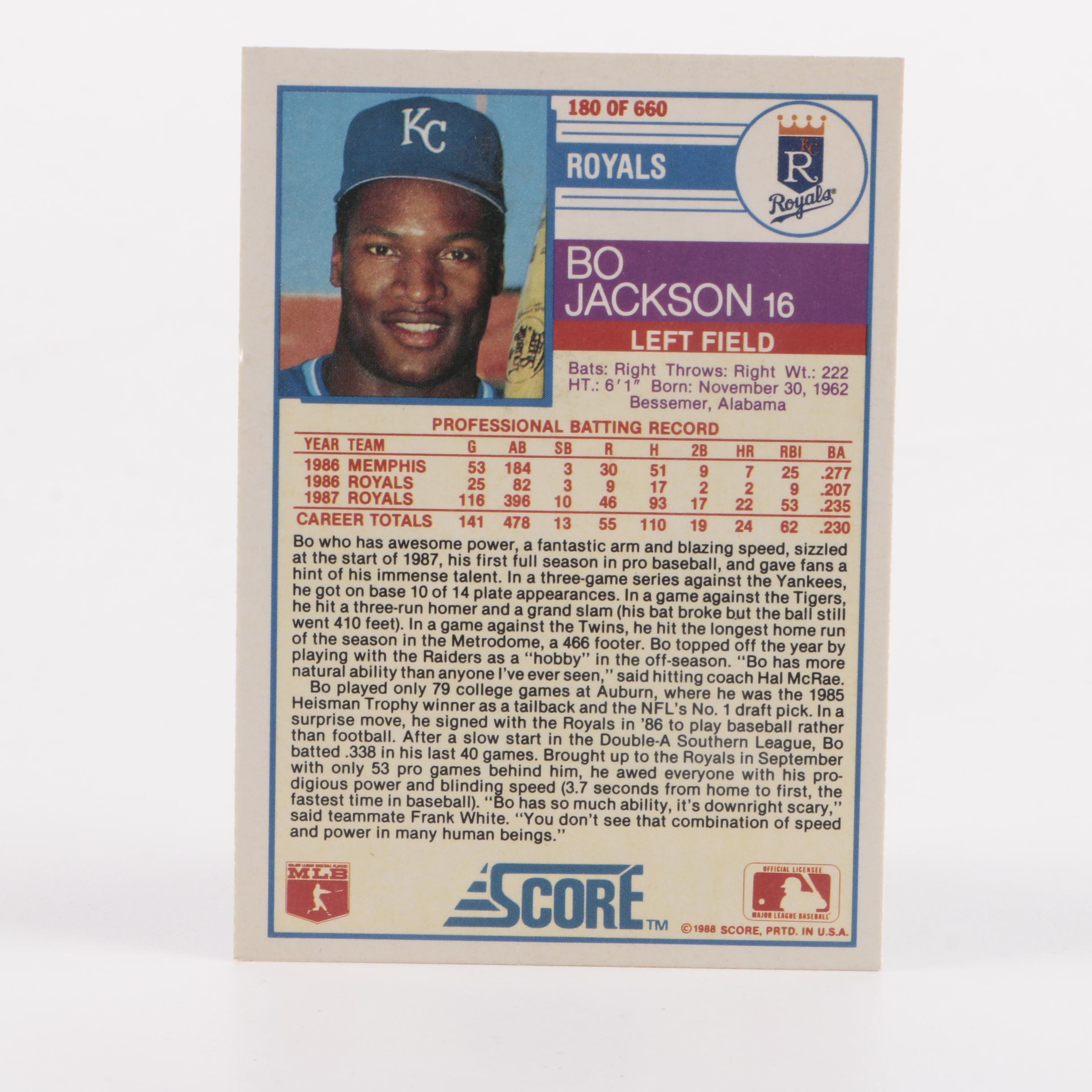 Bo Jackson Baseball and Football Cards