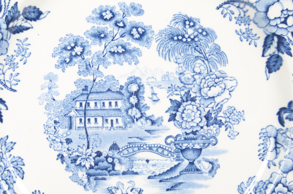 Royal Staffordshire "Tonquin" Plates Decorated by Clarice Cliff