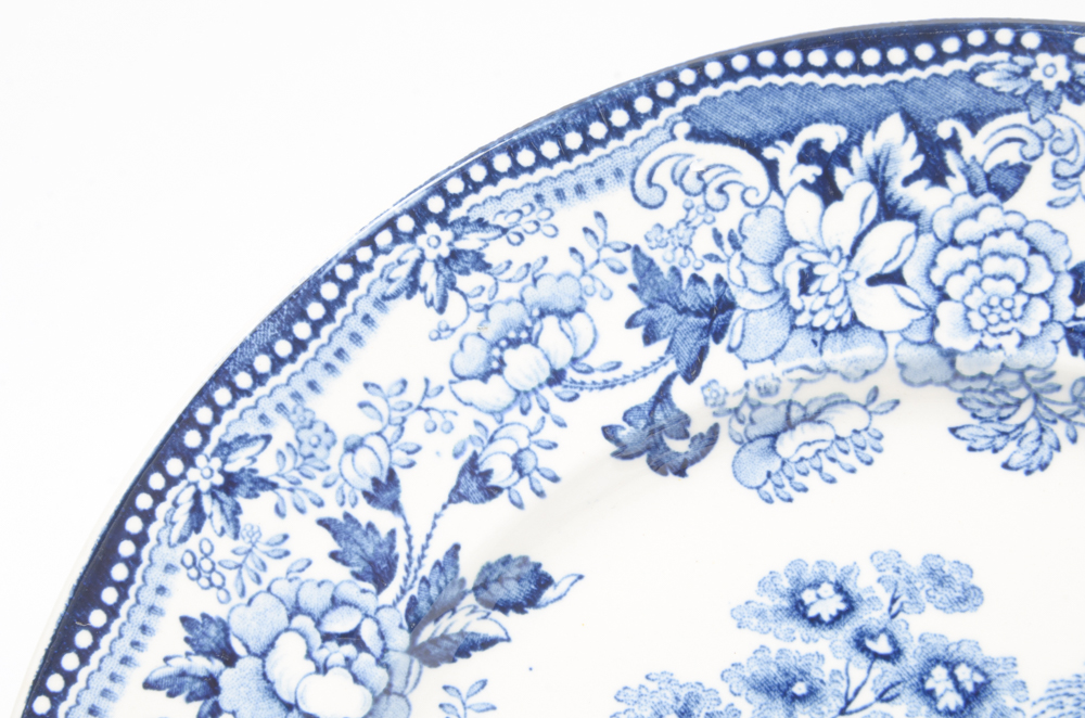 Royal Staffordshire "Tonquin" Plates Decorated by Clarice Cliff