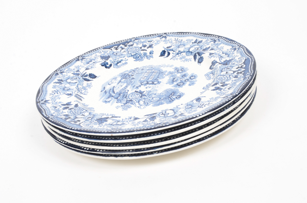 Royal Staffordshire "Tonquin" Plates Decorated by Clarice Cliff