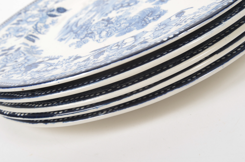 Royal Staffordshire "Tonquin" Plates Decorated by Clarice Cliff