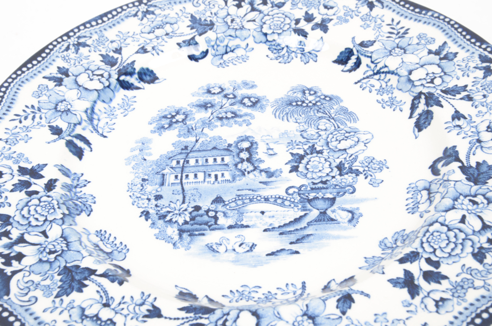 Royal Staffordshire "Tonquin" Plates Decorated by Clarice Cliff