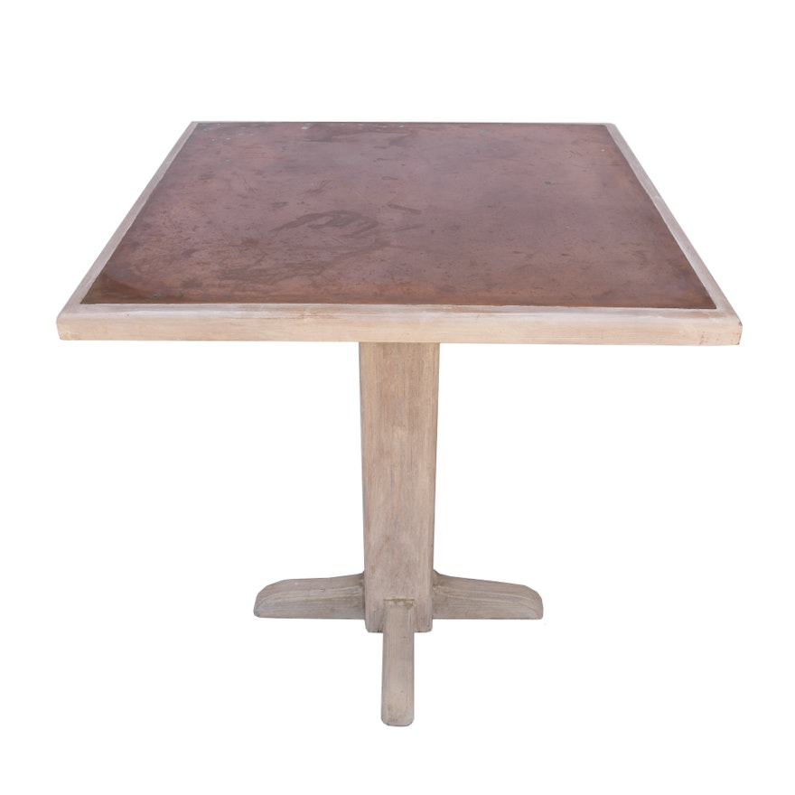 Custom Hand-Crafted Oak Table With Copper Top