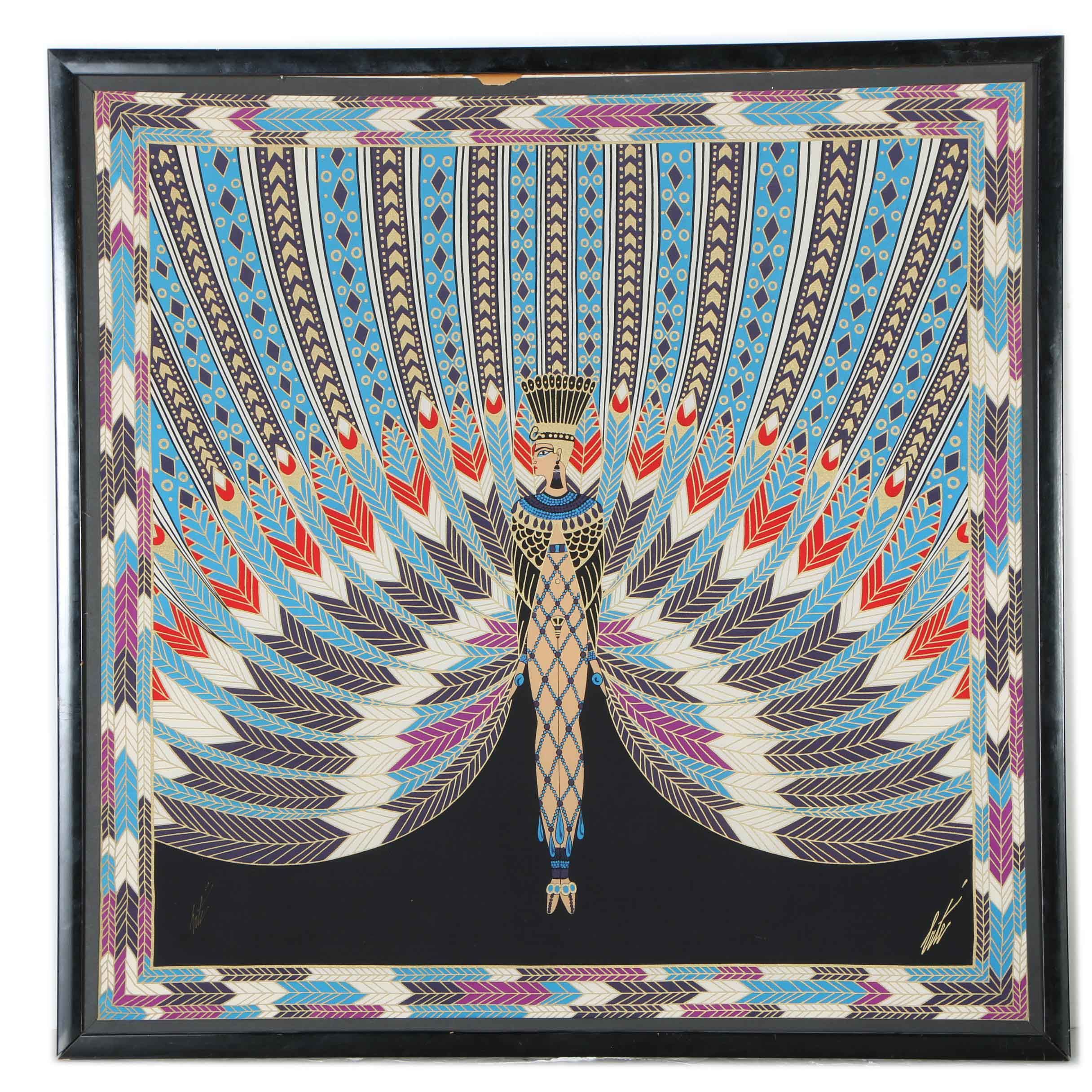 Erte Serigraph on Silk "The Nile"