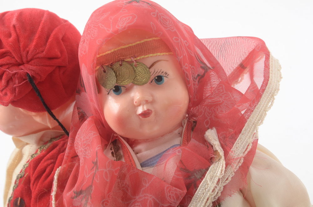 Plastic Dolls with Slavic Style Clothing