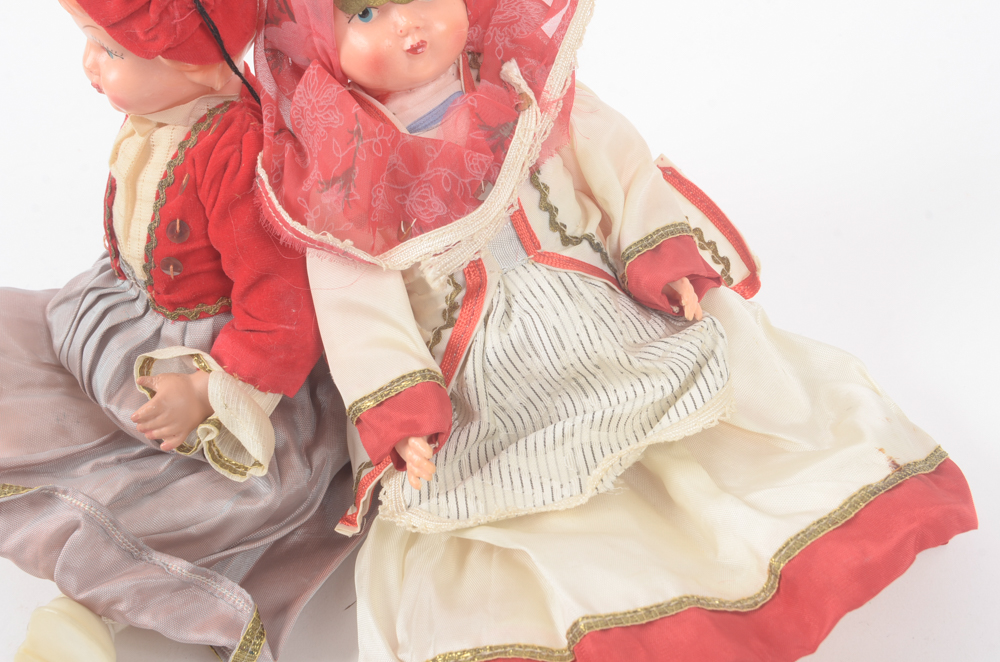 Plastic Dolls with Slavic Style Clothing