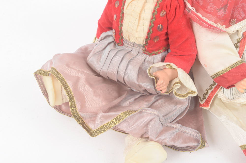 Plastic Dolls with Slavic Style Clothing