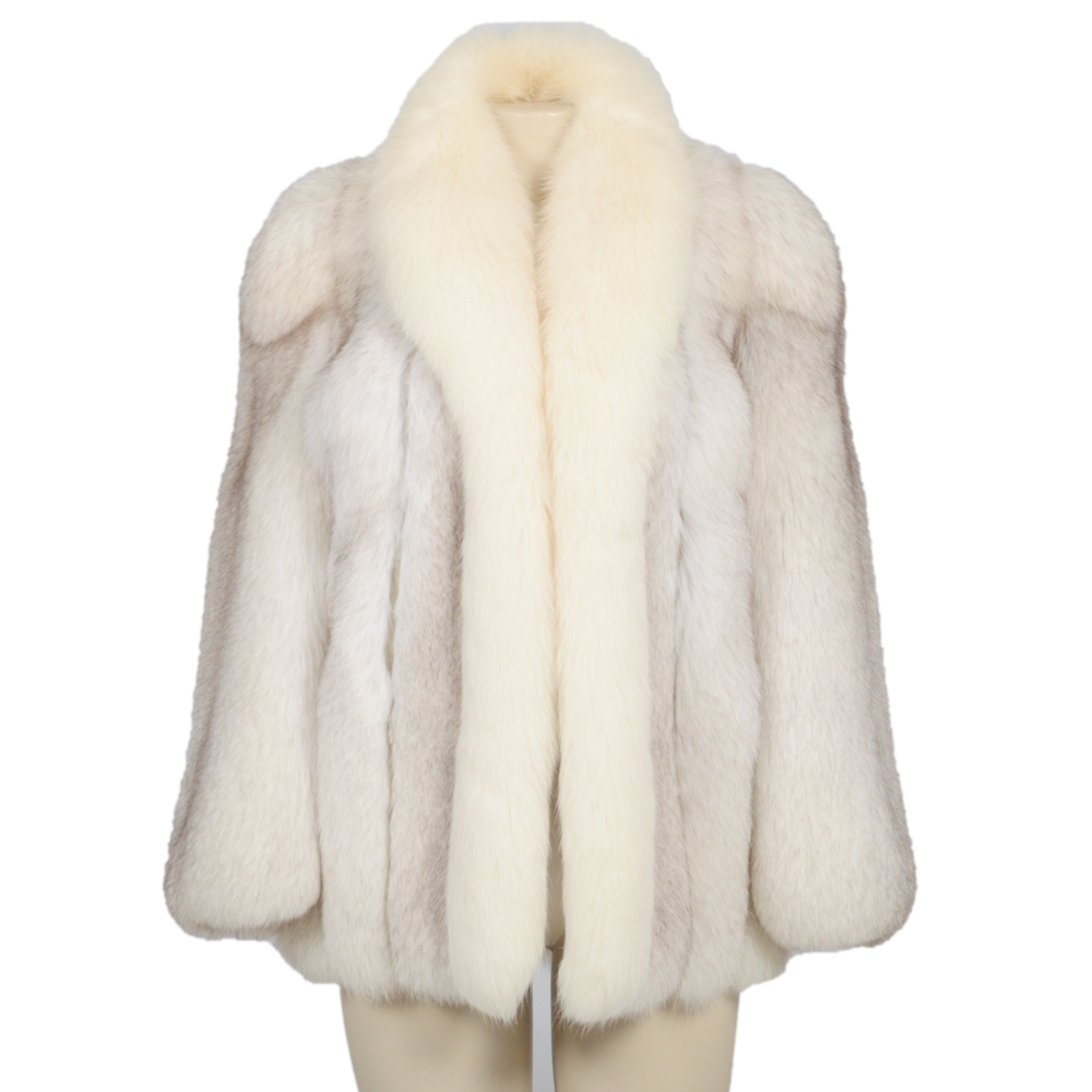 Vintage Blue Fox Fur Jacket