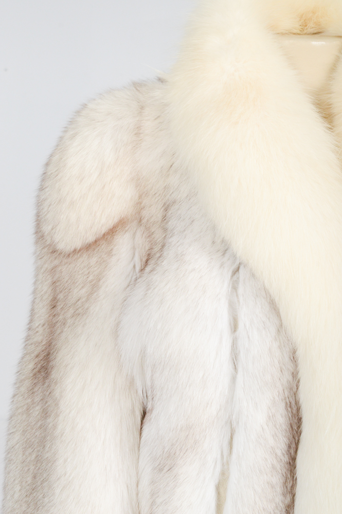 Vintage Blue Fox Fur Jacket